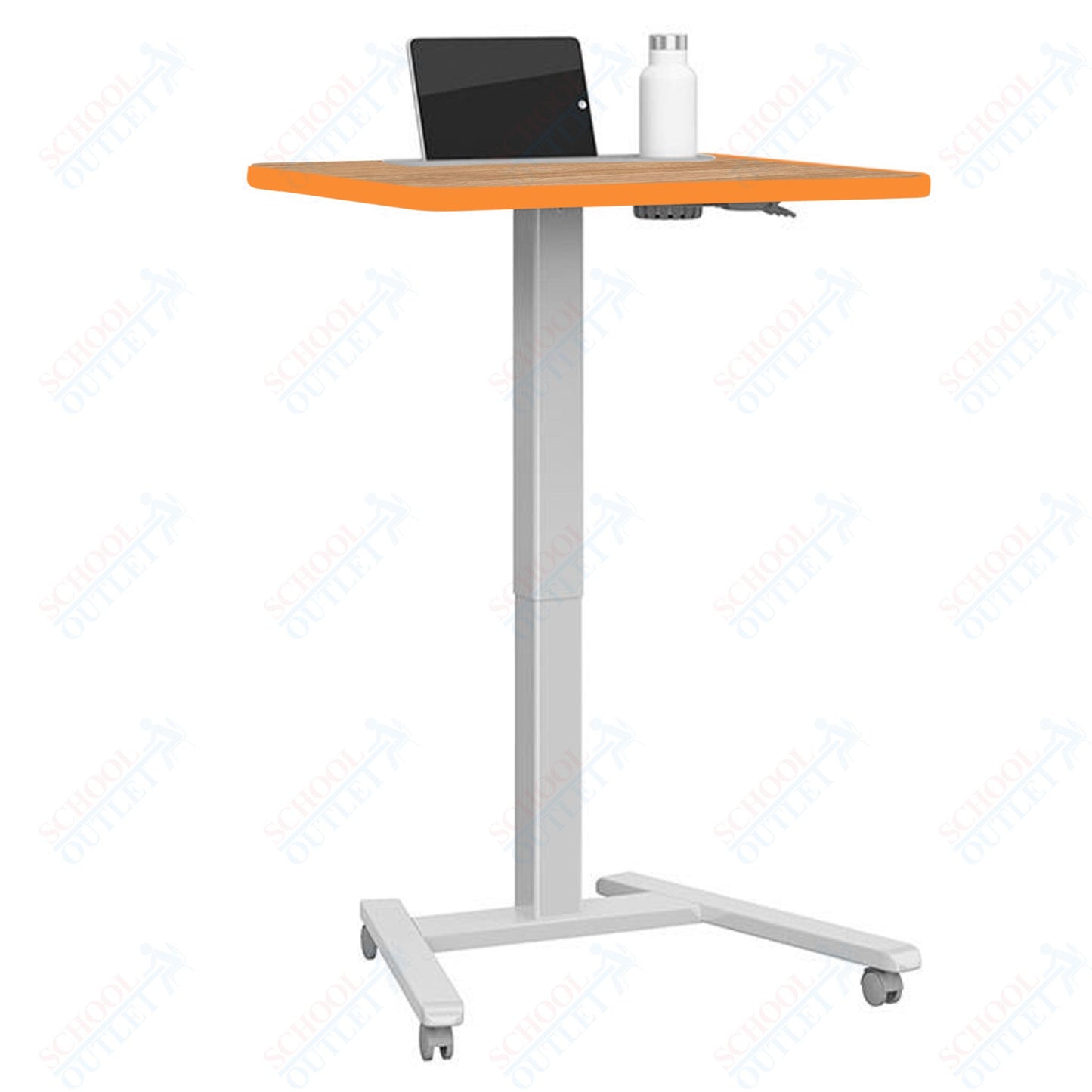 Haskell Education Fuzion Series Mobile Sit to Stand Adjustable Desk with Grommet - 22"D x 26"W x 28.25-42"H (2FZPN7G.2226)