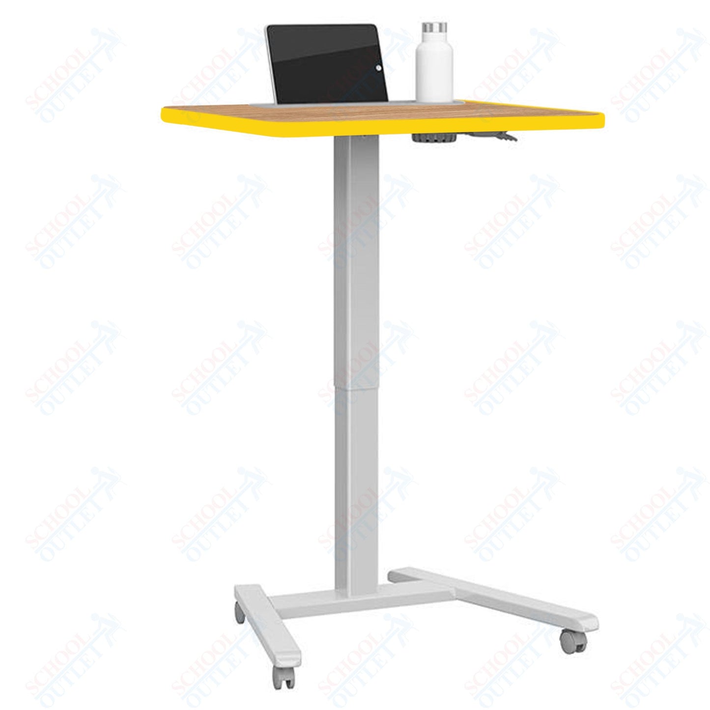 Haskell Education Fuzion Series Mobile Sit to Stand Adjustable Desk with Grommet - 22"D x 26"W x 28.25-42"H (2FZPN7G.2226)