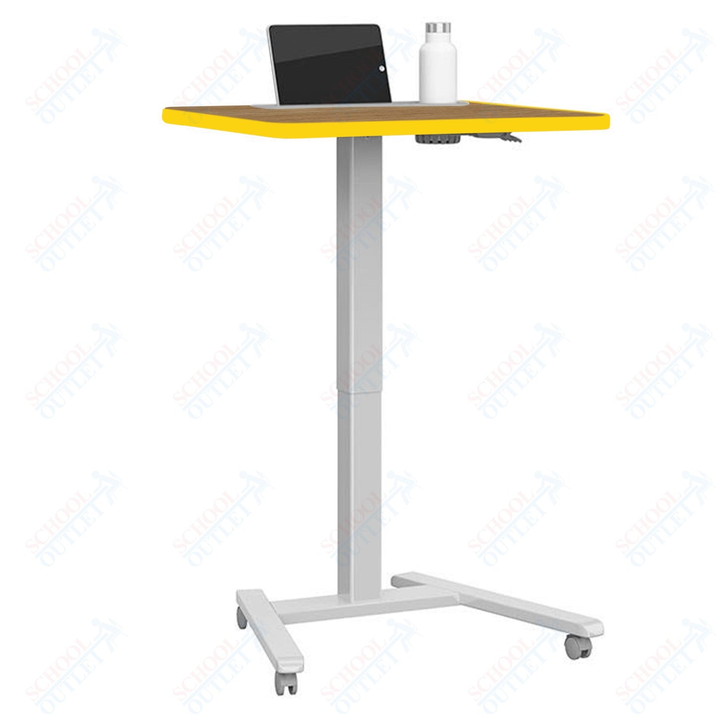 Haskell Education Fuzion Series Mobile Sit to Stand Adjustable Desk with Grommet - 22"D x 26"W x 28.25-42"H (2FZPN7G.2226)