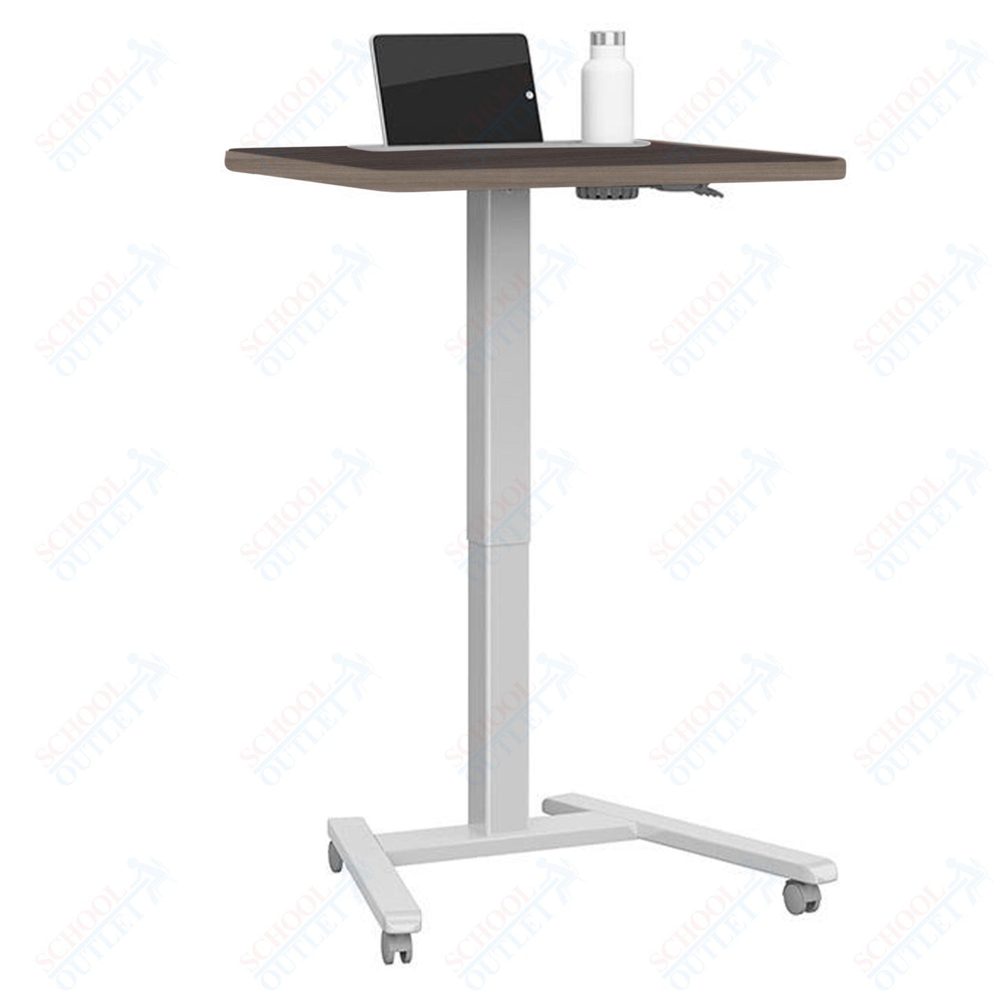 Haskell Education Fuzion Series Mobile Sit to Stand Adjustable Desk with Grommet - 22"D x 26"W x 28.25-42"H (2FZPN7G.2226)