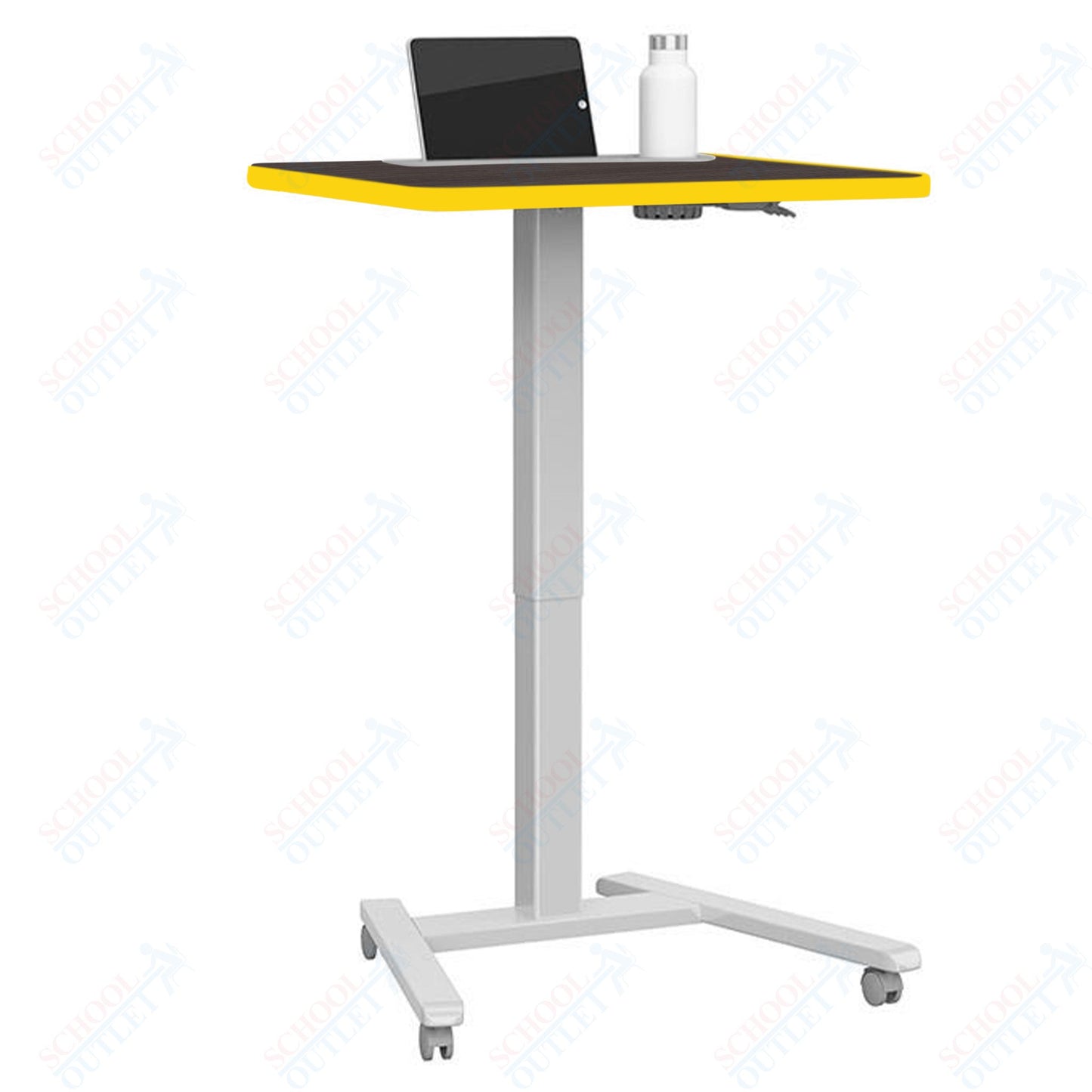 Haskell Education Fuzion Series Mobile Sit to Stand Adjustable Desk with Grommet - 22"D x 26"W x 28.25-42"H (2FZPN7G.2226)