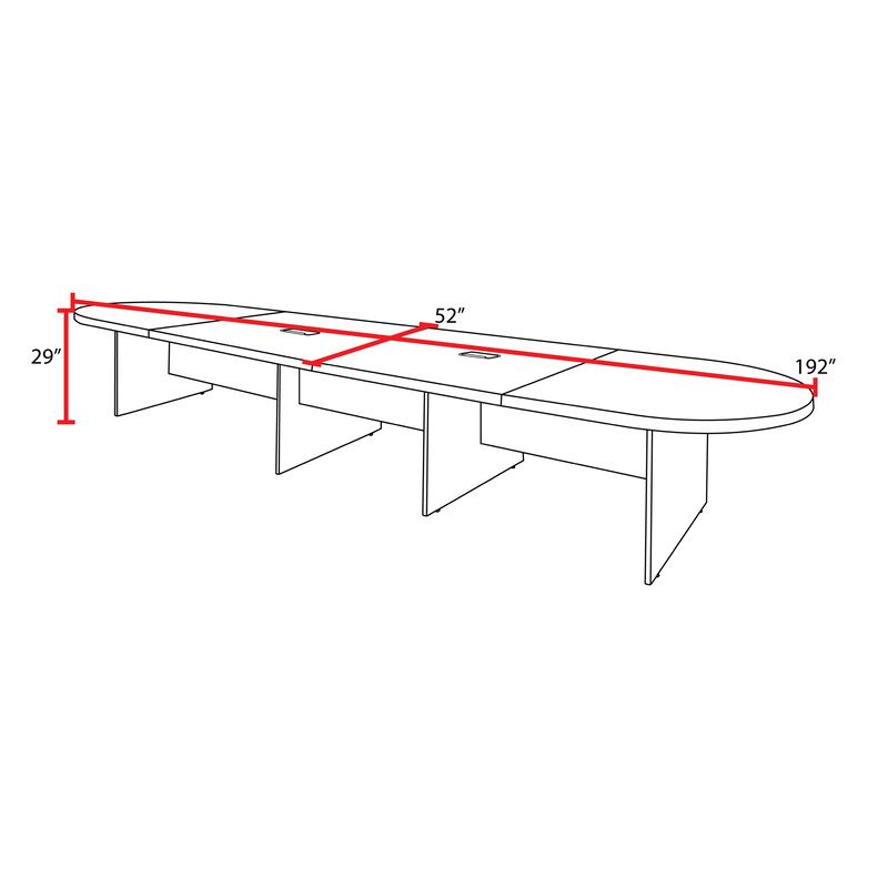 Regency Legacy 16 ft Racetrack Laminate Conference Table with 2 Charging Ports- Noble Oak