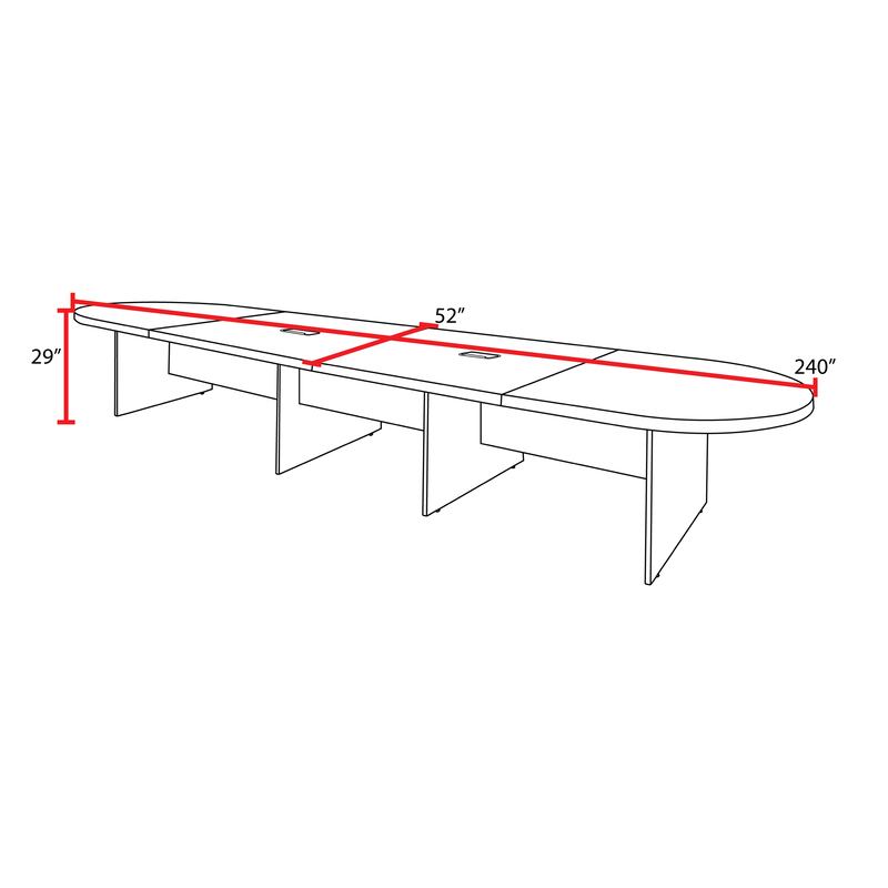 Regency Legacy 20 ft Racetrack Laminate Conference Table with 3 Charging Ports- Noble Oak