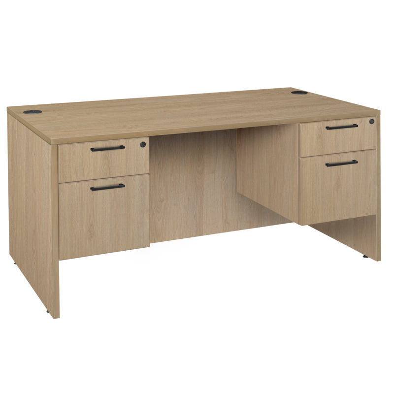 Regency Legacy 60 x 30 in. Office Desk with Double Pedestal Drawer Unit- Noble Oak