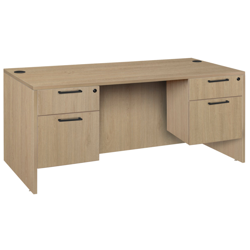 Regency Legacy 66 x 30 in. Office Desk with Double Pedestal Drawer Unit- Noble Oak