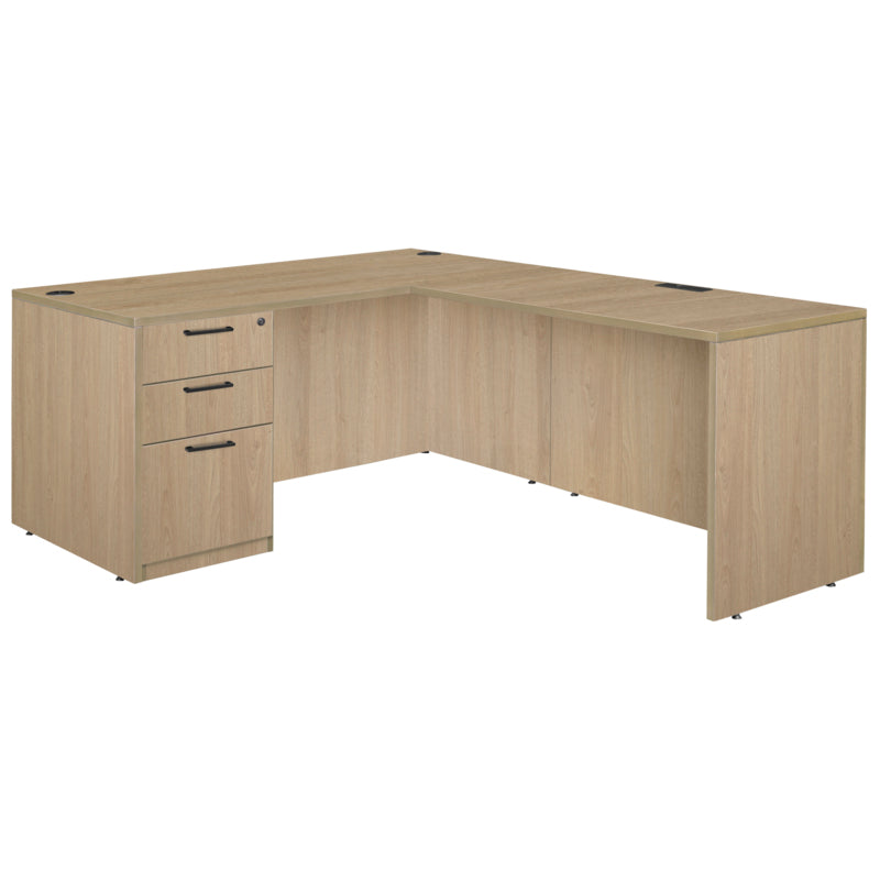 Regency Legacy 60 x 77 in. L Desk with Single Full Pedestal Drawer Unit- Noble Oak