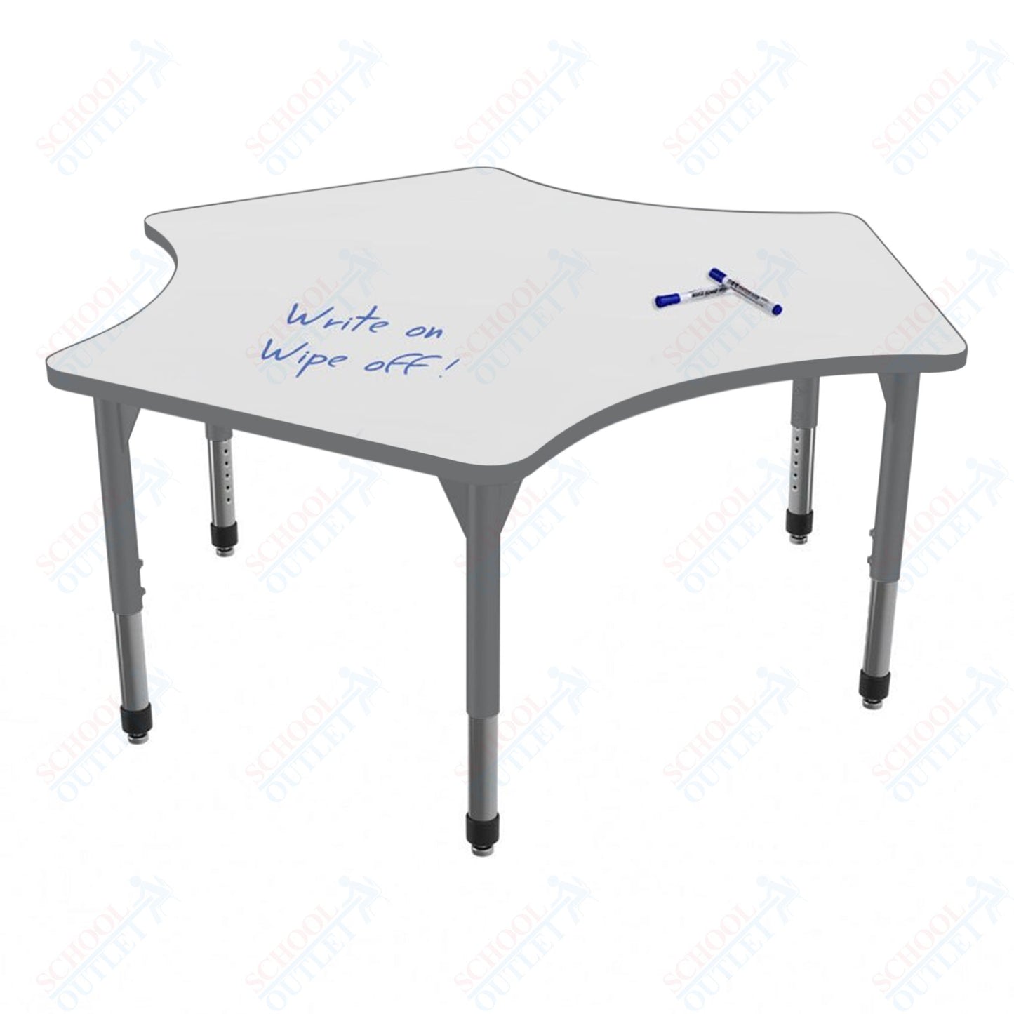 Marco Apex Series Delta Preschool Activity Table w/ Dry Erase HPL Top 60" x 60" Adj Height 17"-24" (38-2251-DB)