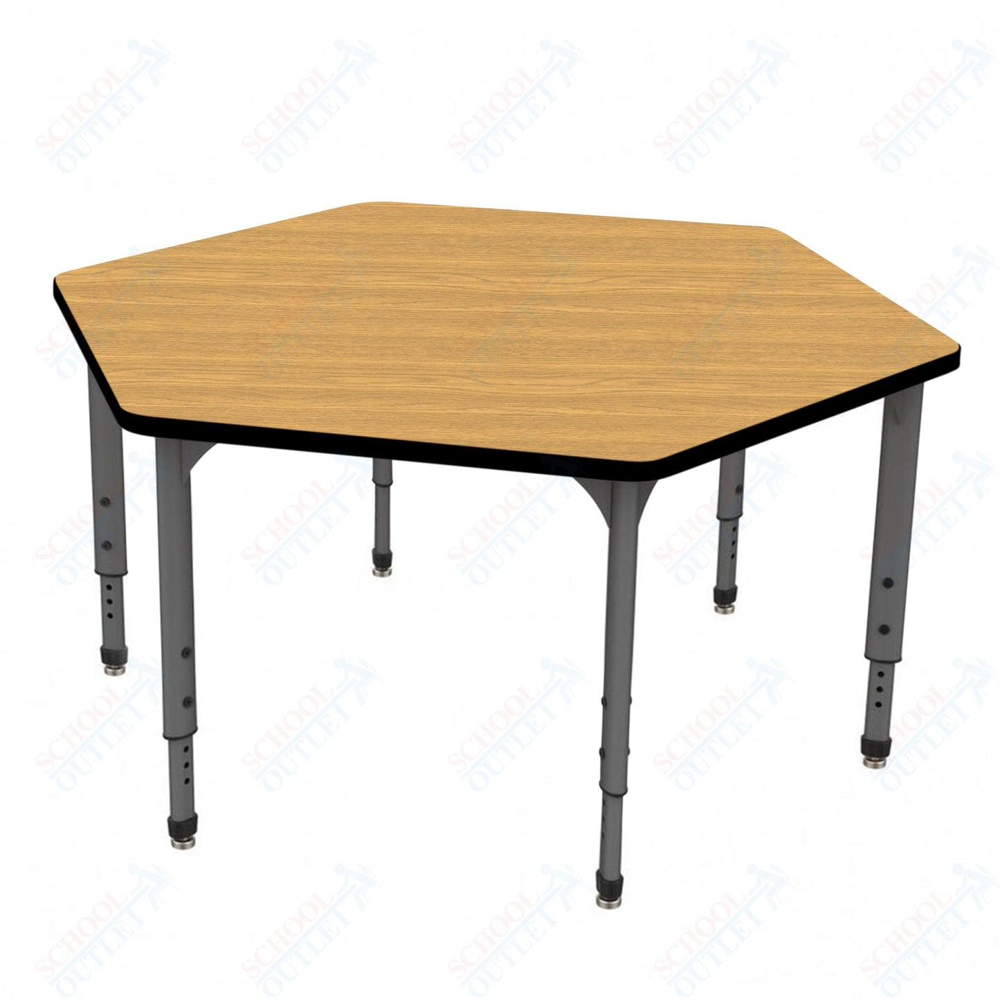 Marco Apex Series Hexagon School Activity Table 54.5" x 48" Adjustable Height 21"-30" (38-2254-MA)