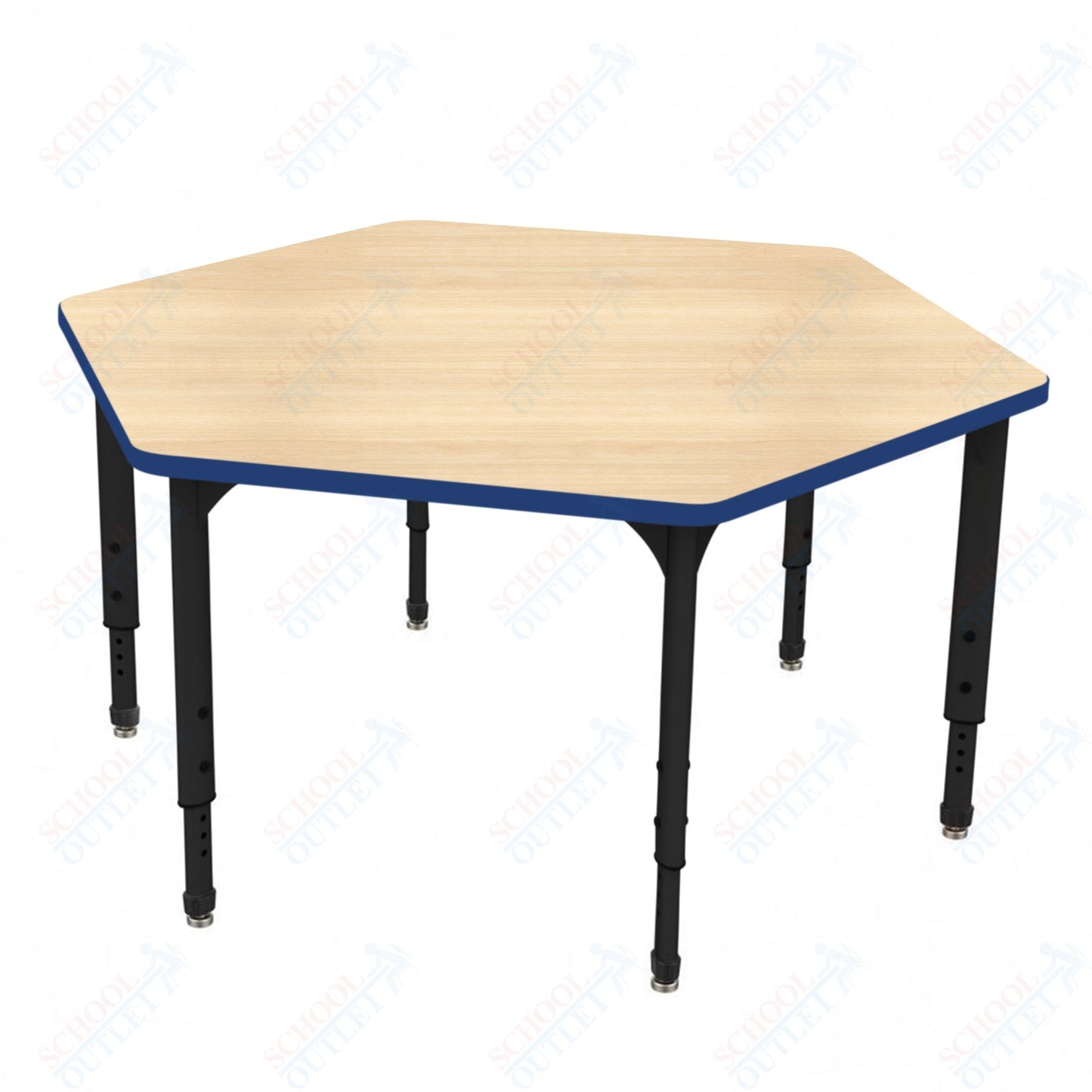 Marco Apex Series Hexagon School Activity Table 54.5" x 48" Adjustable Height 21"-30" (38-2254-MA)