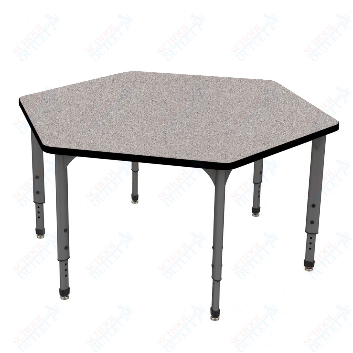 Marco Apex Series Hexagon School Activity Table 54.5" x 48" Adjustable Height 21"-30" (38-2254-MA)