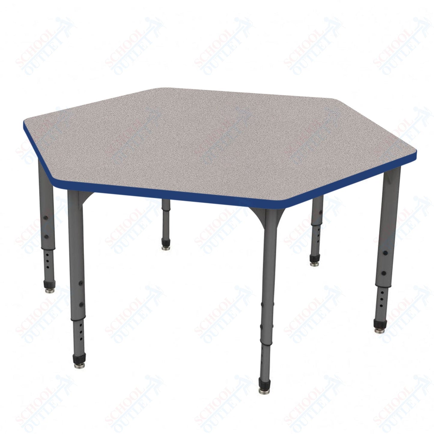 Marco Apex Series Hexagon School Activity Table 54.5" x 48" Adjustable Height 21"-30" (38-2254-MA)