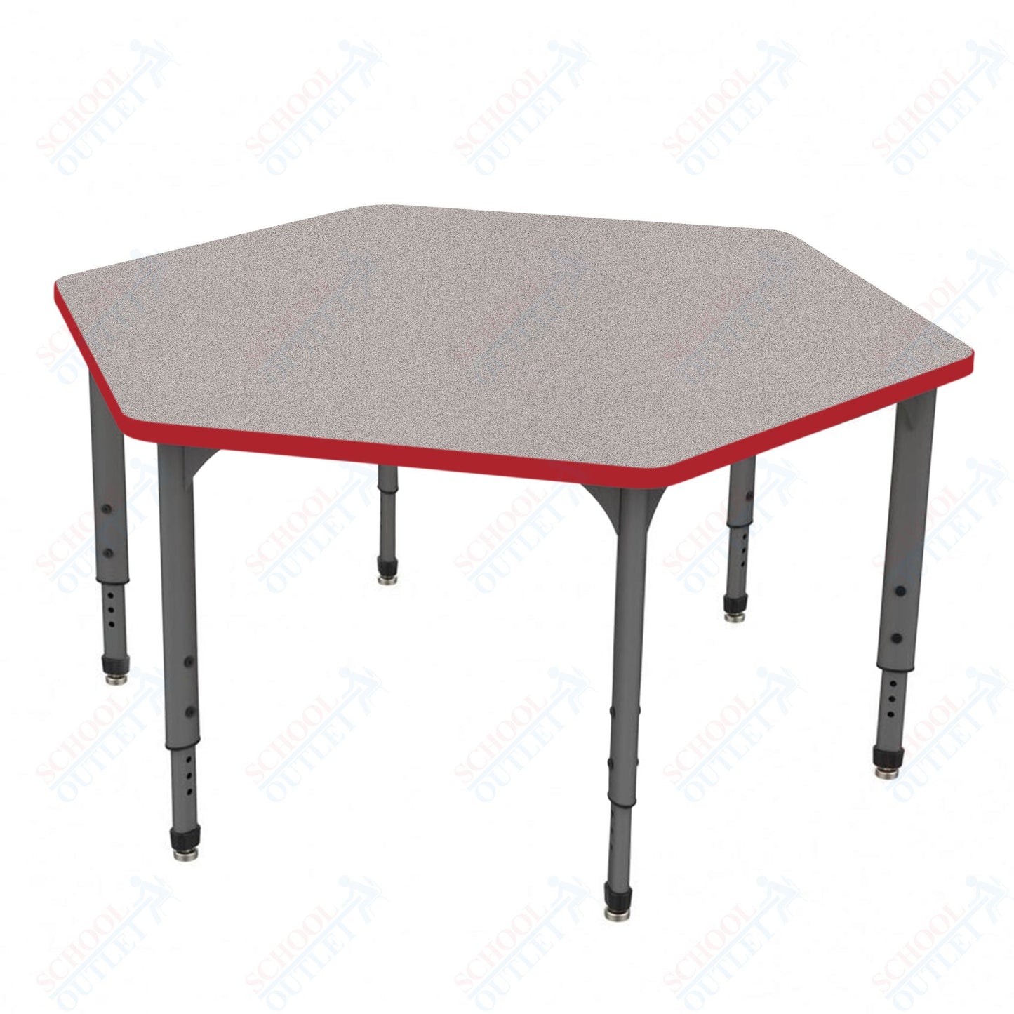 Marco Apex Series Hexagon School Activity Table 54.5" x 48" Adjustable Height 21"-30" (38-2254-MA)