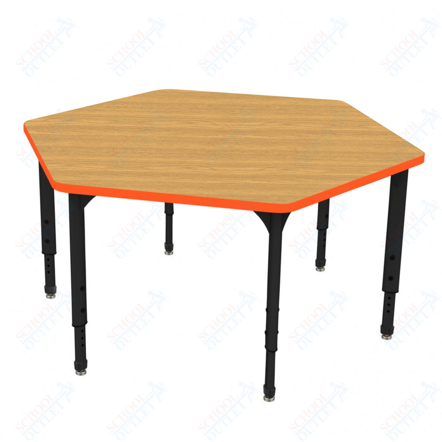 Marco Apex Series Hexagon School Activity Table 54.5" x 48" Adjustable Height 21"-30" (38-2254-MA)