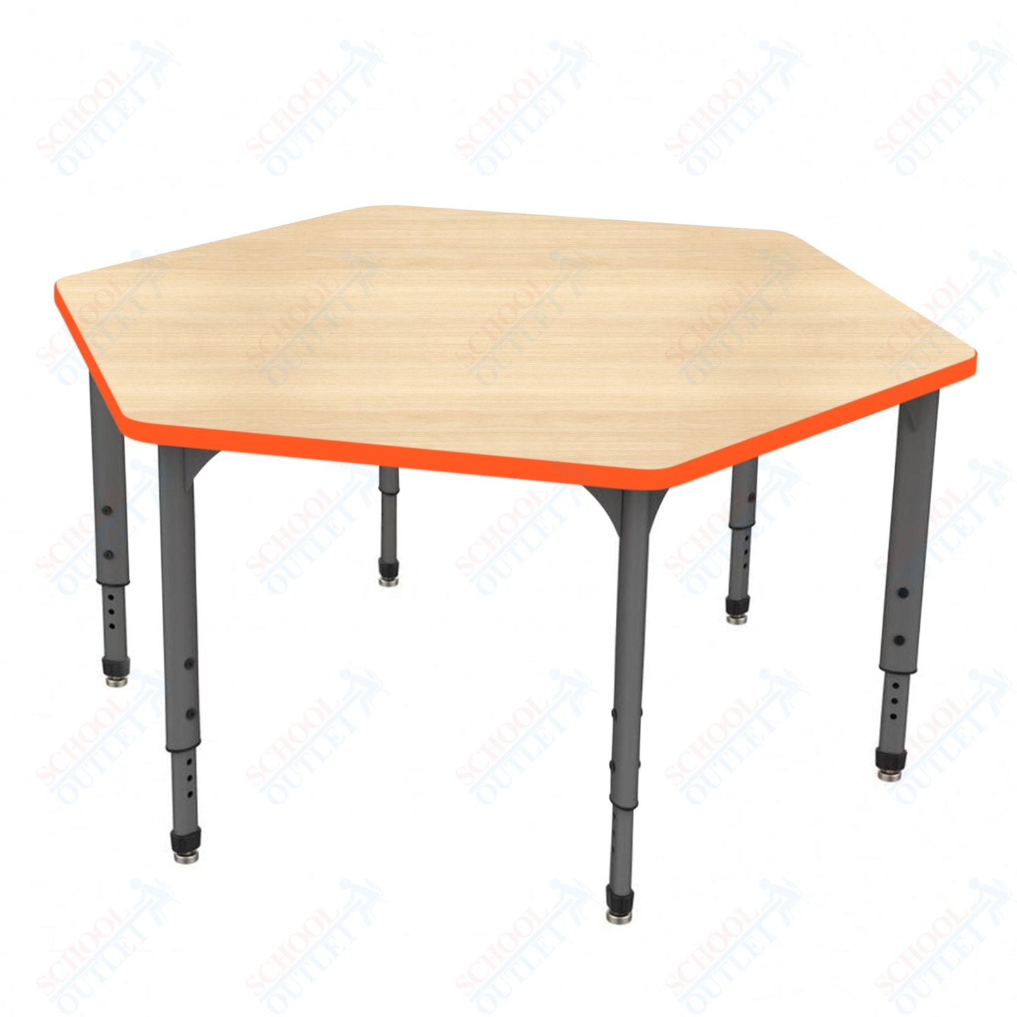 Marco Apex Series Hexagon School Activity Table 54.5" x 48" Adjustable Height 21"-30" (38-2254-MA)