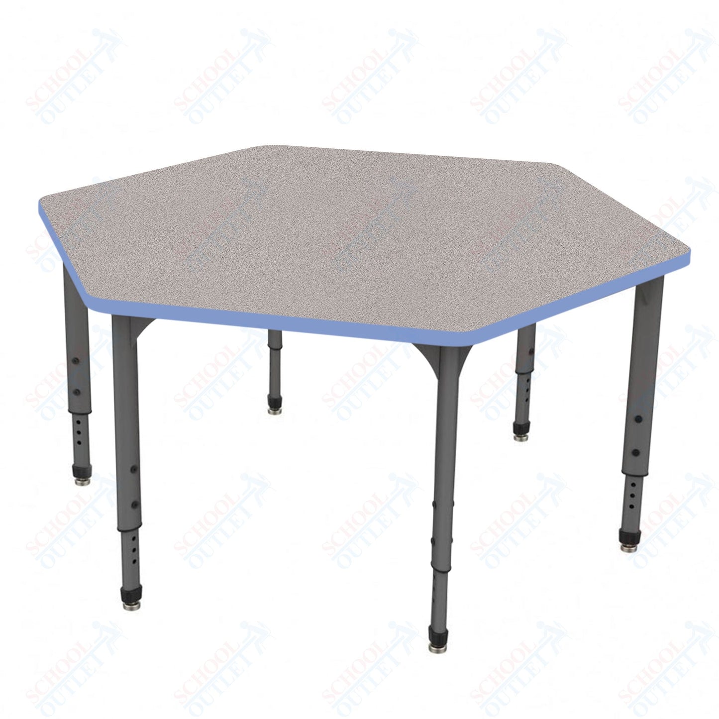 Marco Apex Series Hexagon Preschool Activity Table 54.5" x 48" Height Adjustable Legs 17"-24" (38-2254-MB)