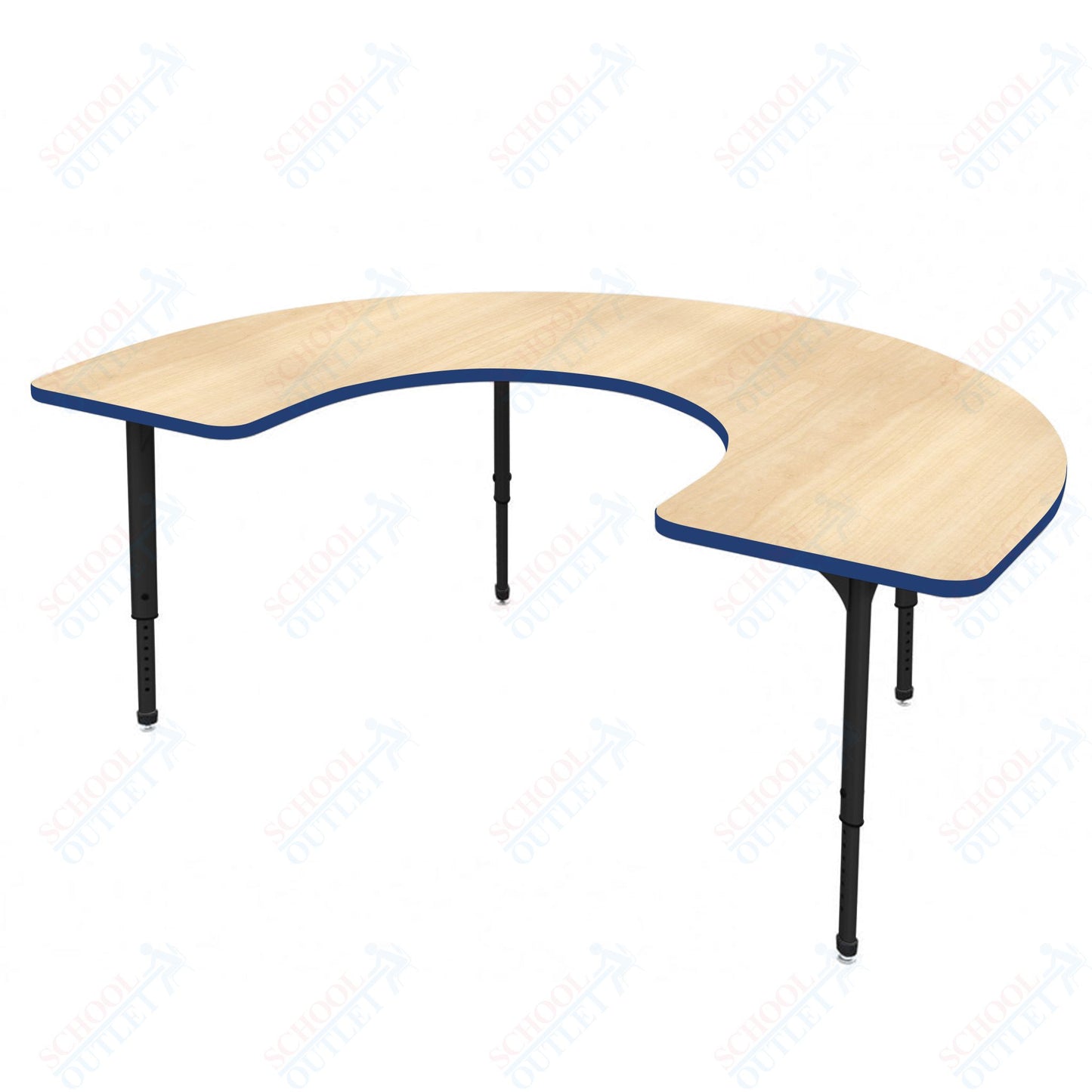 Marco Apex Series Horseshoe School Activity Table 60" x 66" Adjustable Height 21"-30" (38-2270-MA)