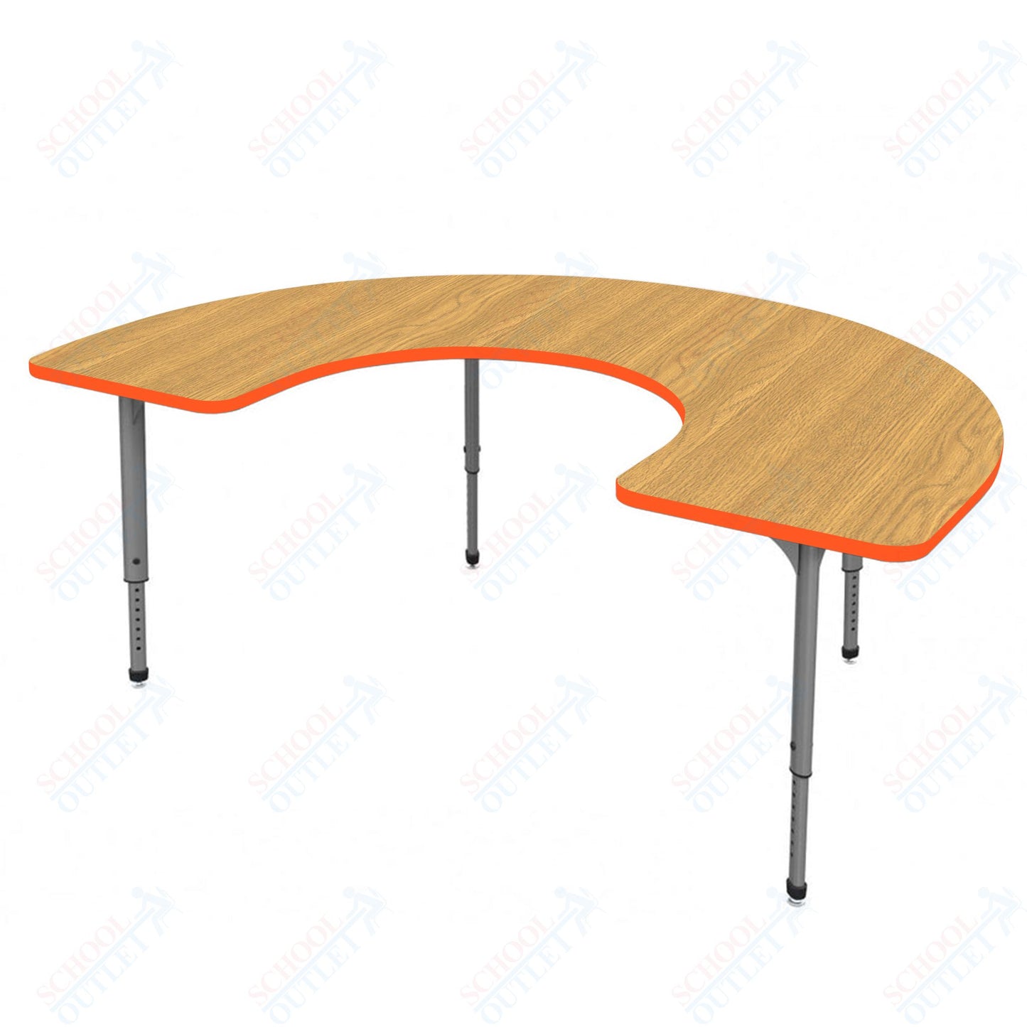 Marco Apex Series Horseshoe School Activity Table 60" x 66" Adjustable Height 21"-30" (38-2270-MA)