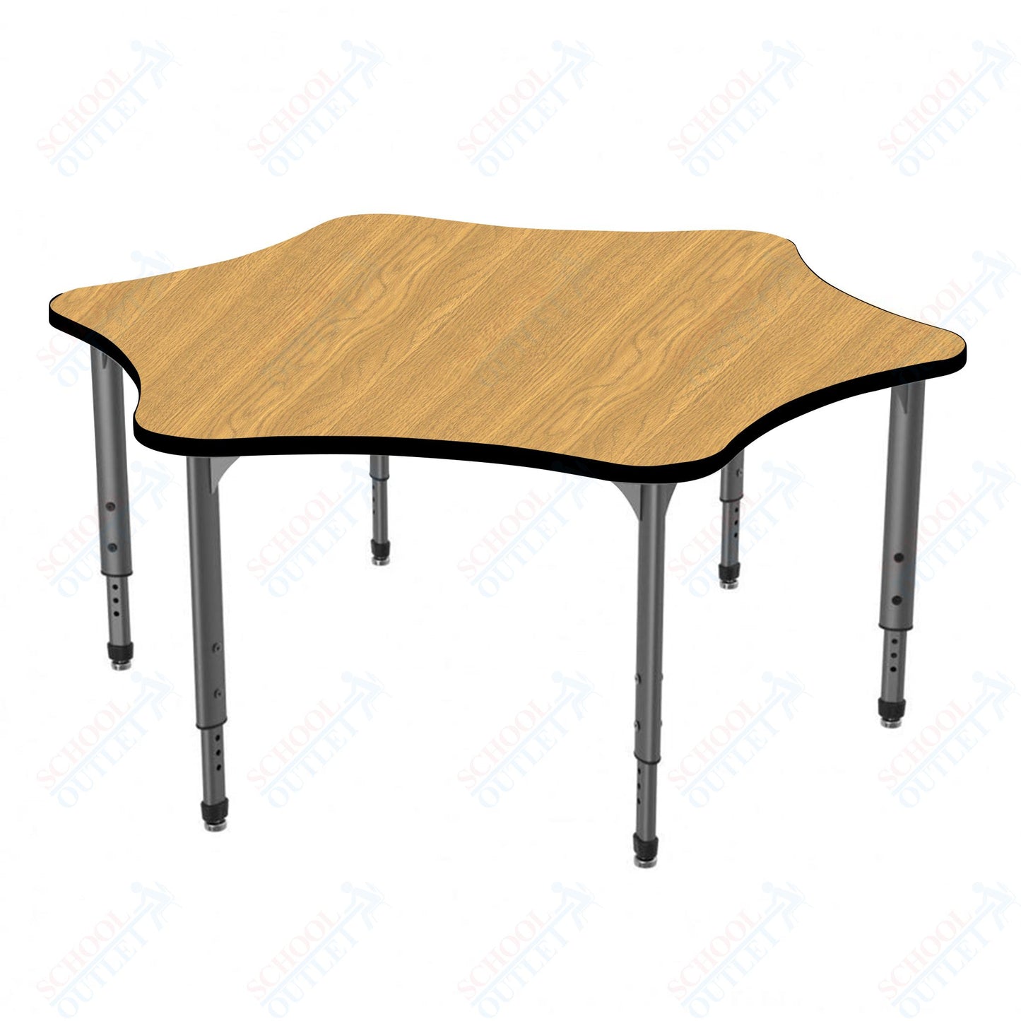 Marco Apex Series 60" 6-Star School Activity Table Adjustable Height 21"-30" (38-2282-MA)