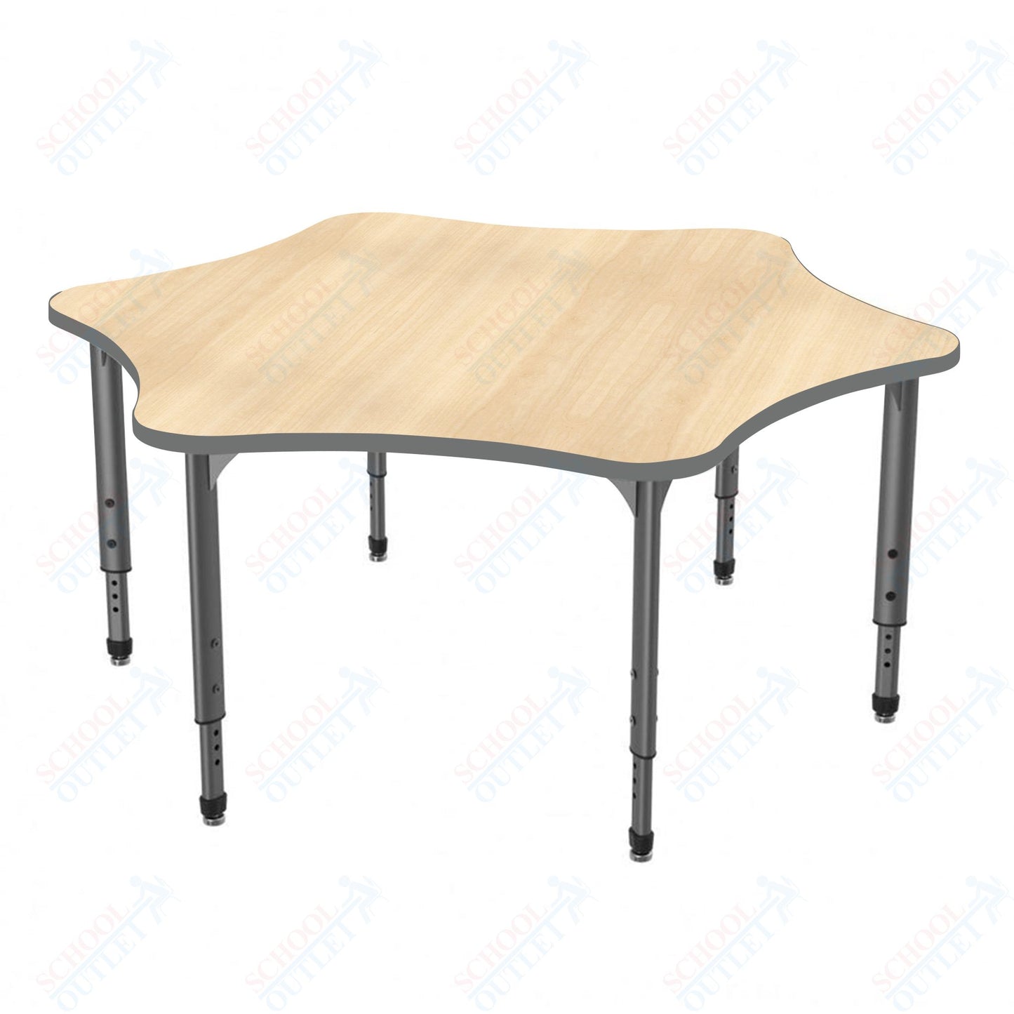 Marco Apex Series 60" 6-Star School Activity Table Adjustable Height 21"-30" (38-2282-MA)