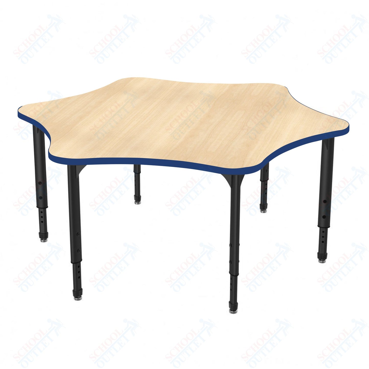 Marco Apex Series 60" 6-Star School Activity Table Adjustable Height 21"-30" (38-2282-MA)