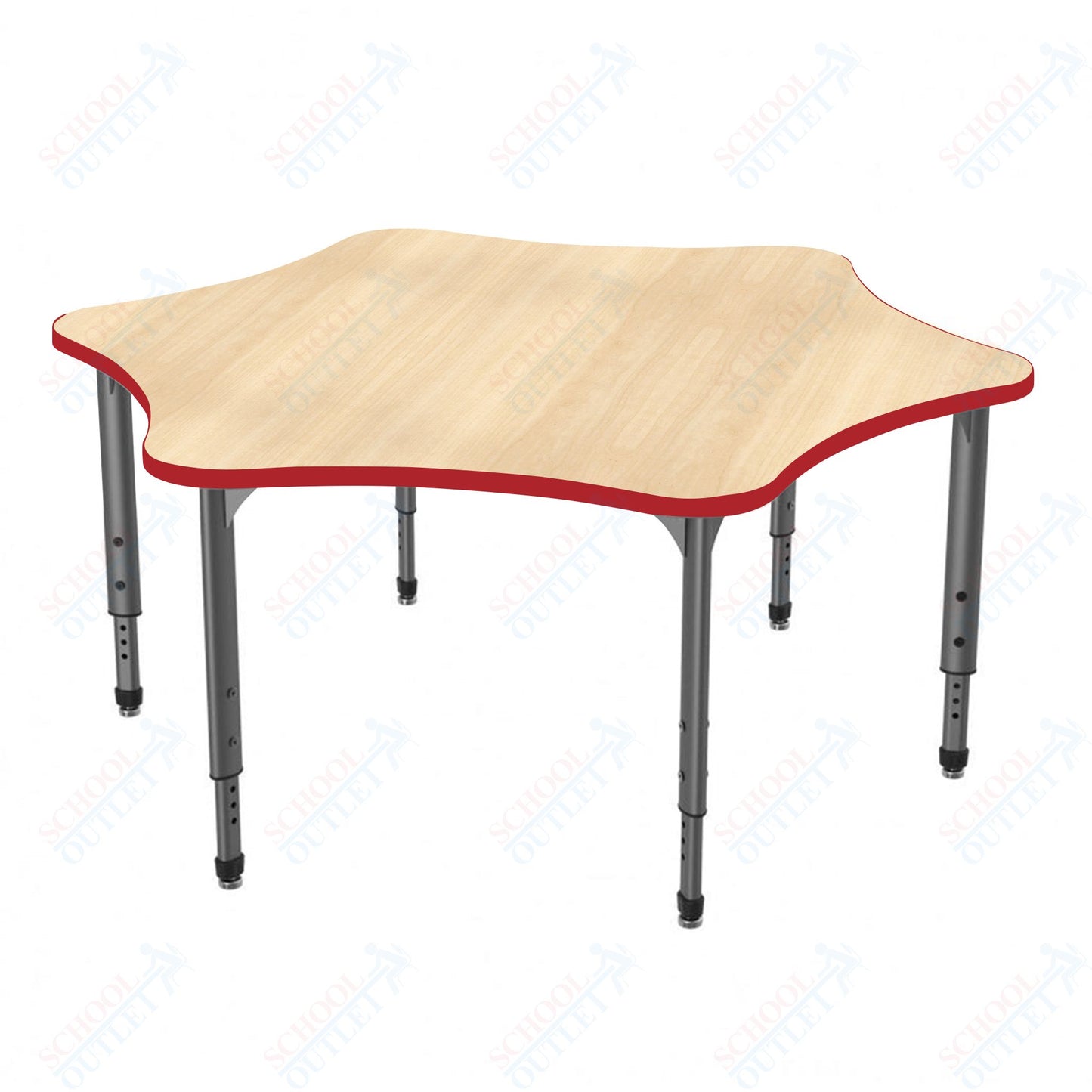 Marco Apex Series 60" 6-Star School Activity Table Adjustable Height 21"-30" (38-2282-MA)