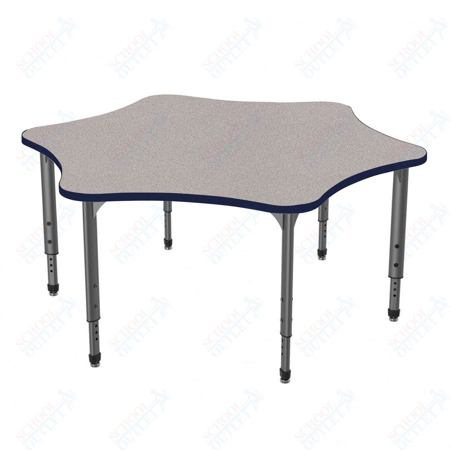 Marco Apex Series 60" 6-Star School Activity Table Adjustable Height 21"-30" (38-2282-MA)