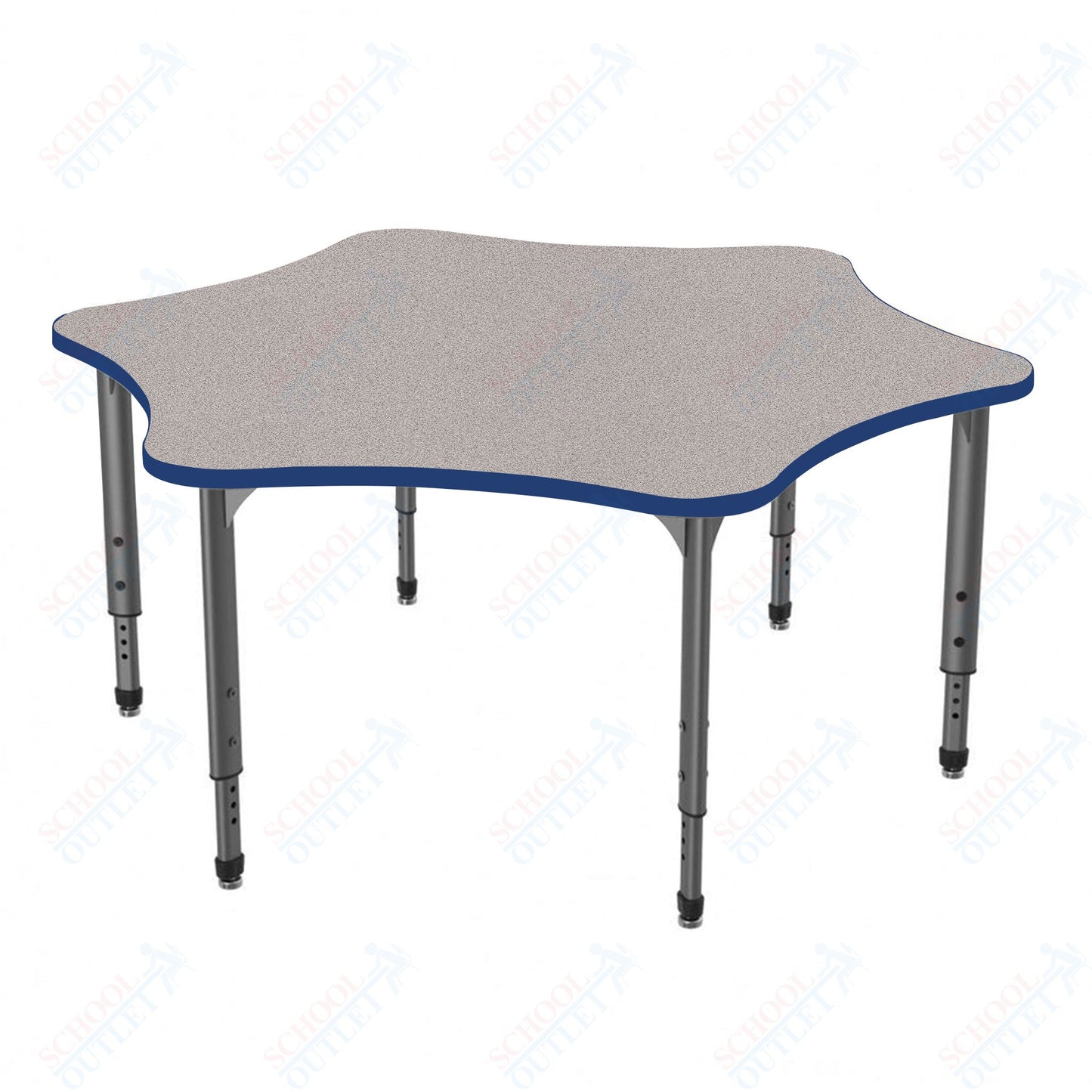 Marco Apex Series 60" 6-Star School Activity Table Adjustable Height 21"-30" (38-2282-MA)