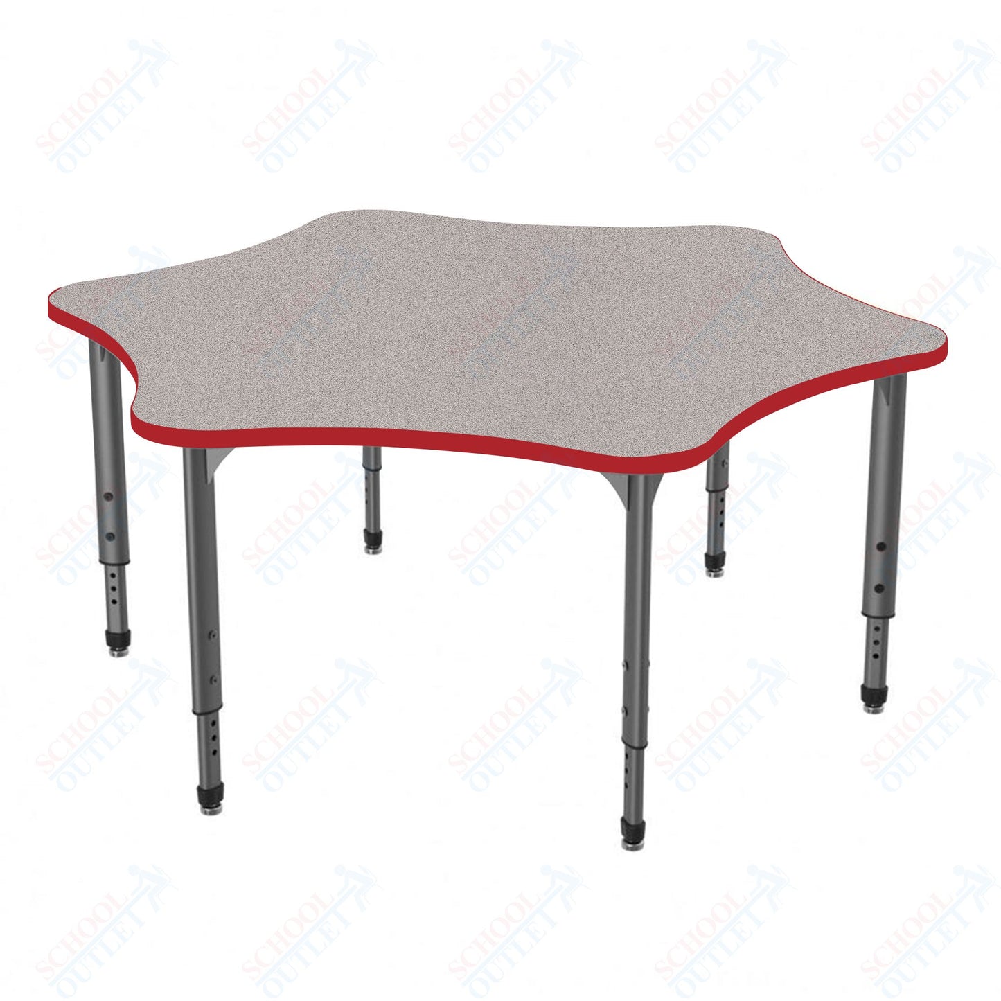 Marco Apex Series 60" 6-Star School Activity Table Adjustable Height 21"-30" (38-2282-MA)