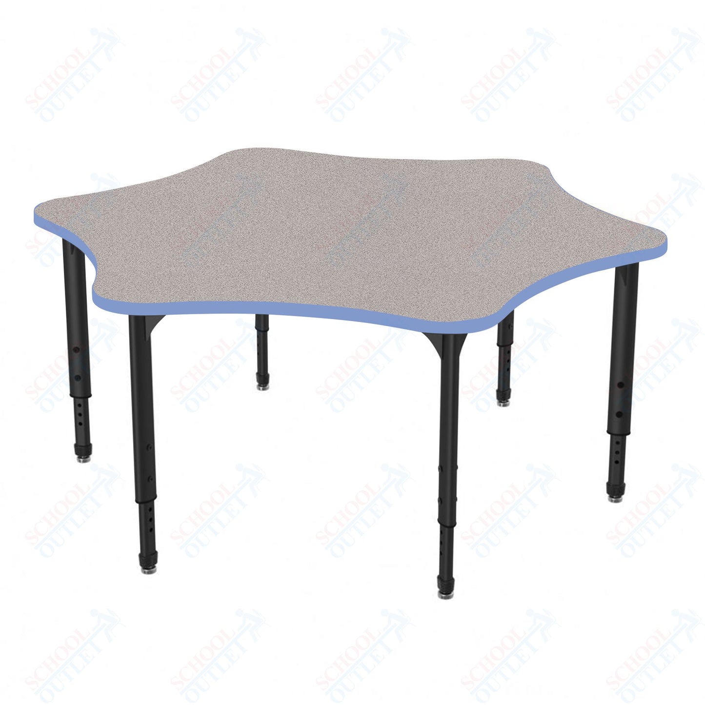 Marco Apex Series 60" 6-Star School Activity Table Adjustable Height 21"-30" (38-2282-MA)