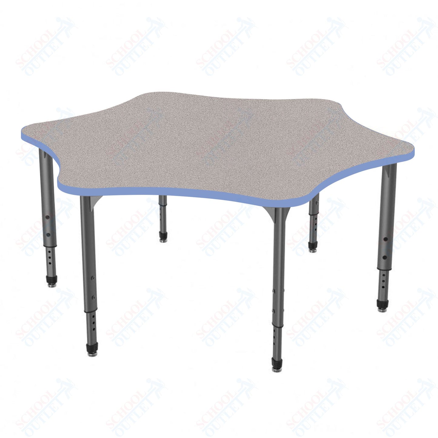 Marco Apex Series 60" 6-Star School Activity Table Adjustable Height 21"-30" (38-2282-MA)