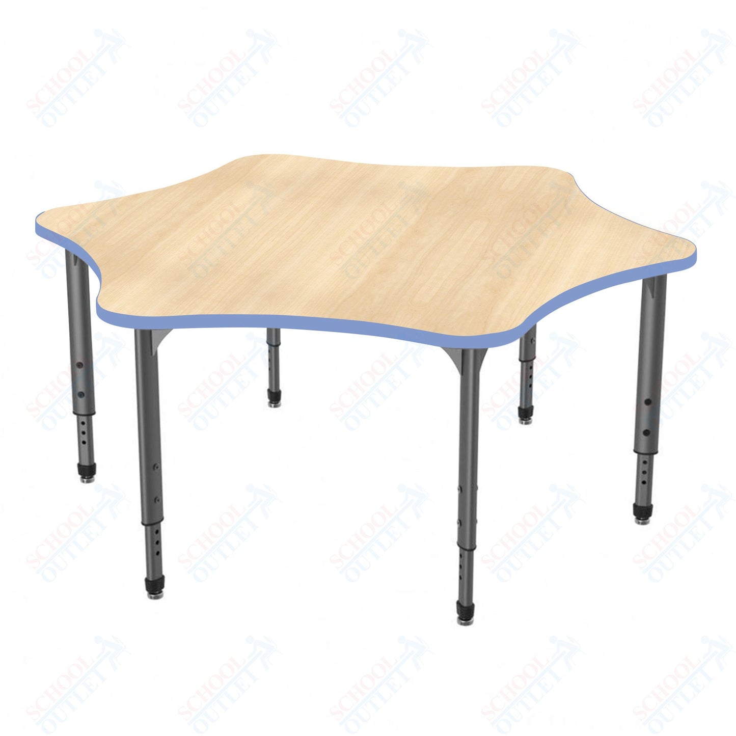 Marco Apex Series 60" 6-Star School Activity Table Adjustable Height 21"-30" (38-2282-MA)