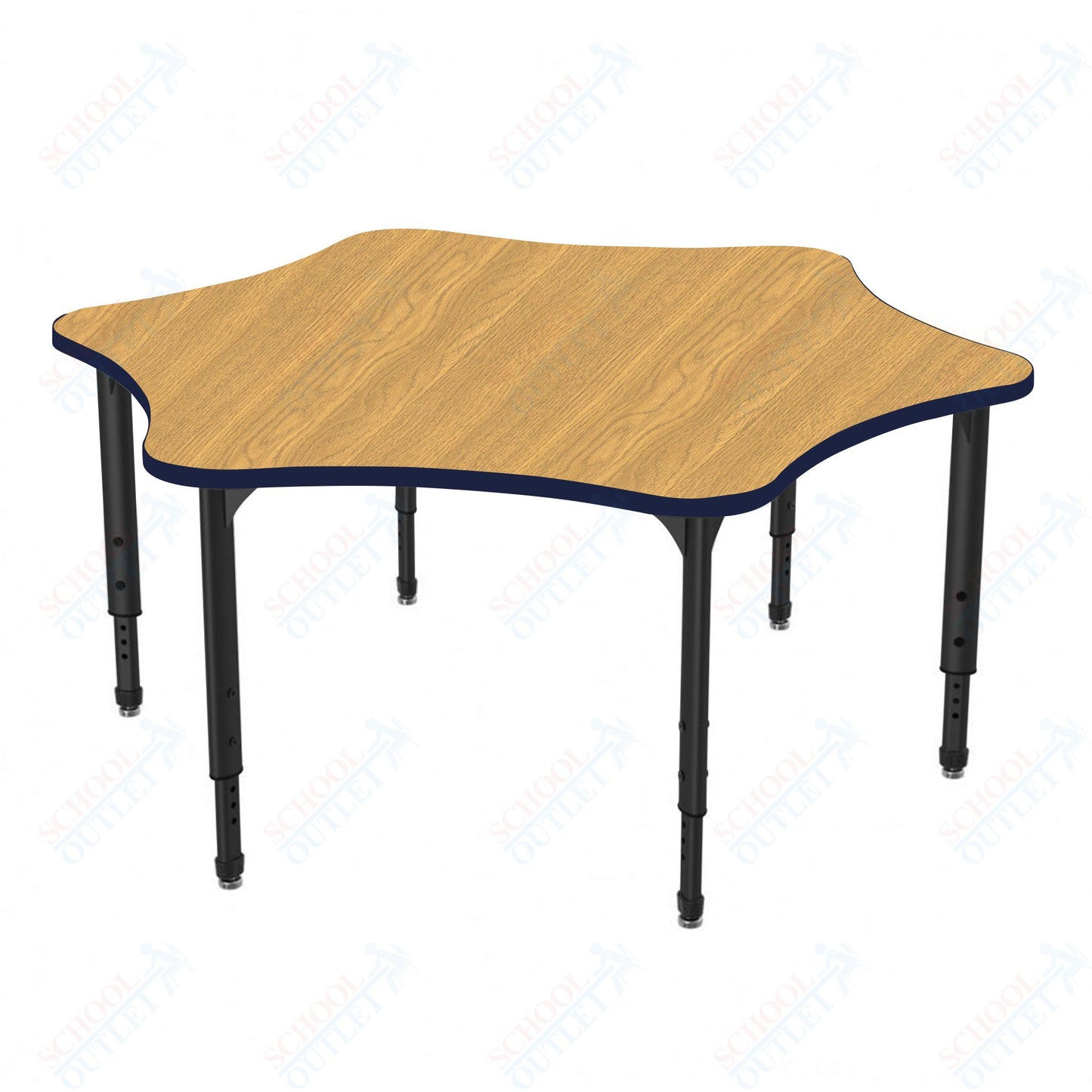 Marco Apex Series 60" 6-Star School Activity Table Adjustable Height 21"-30" (38-2282-MA)