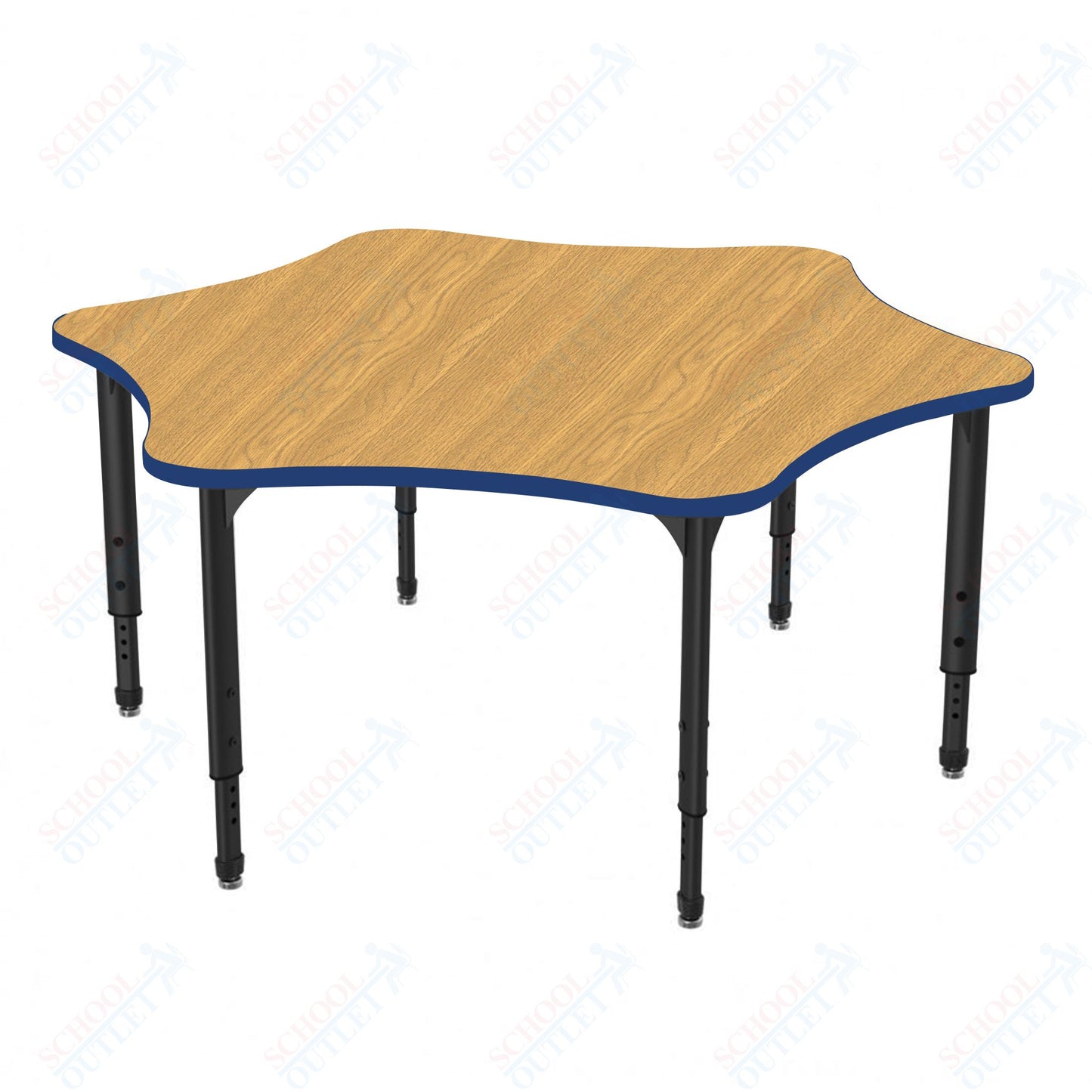 Marco Apex Series 60" 6-Star School Activity Table Adjustable Height 21"-30" (38-2282-MA)