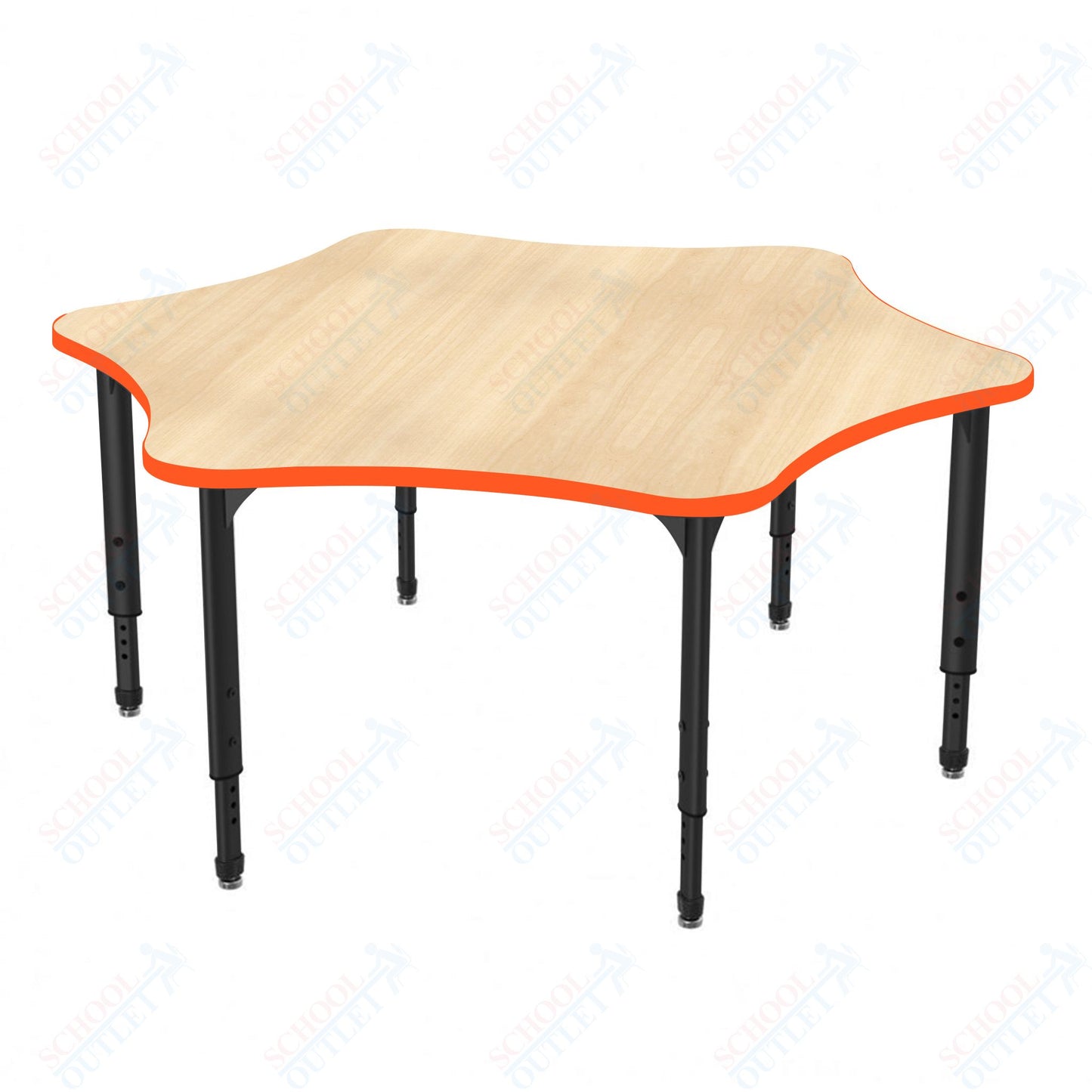 Marco Apex Series 60" 6-Star School Activity Table Adjustable Height 21"-30" (38-2282-MA)