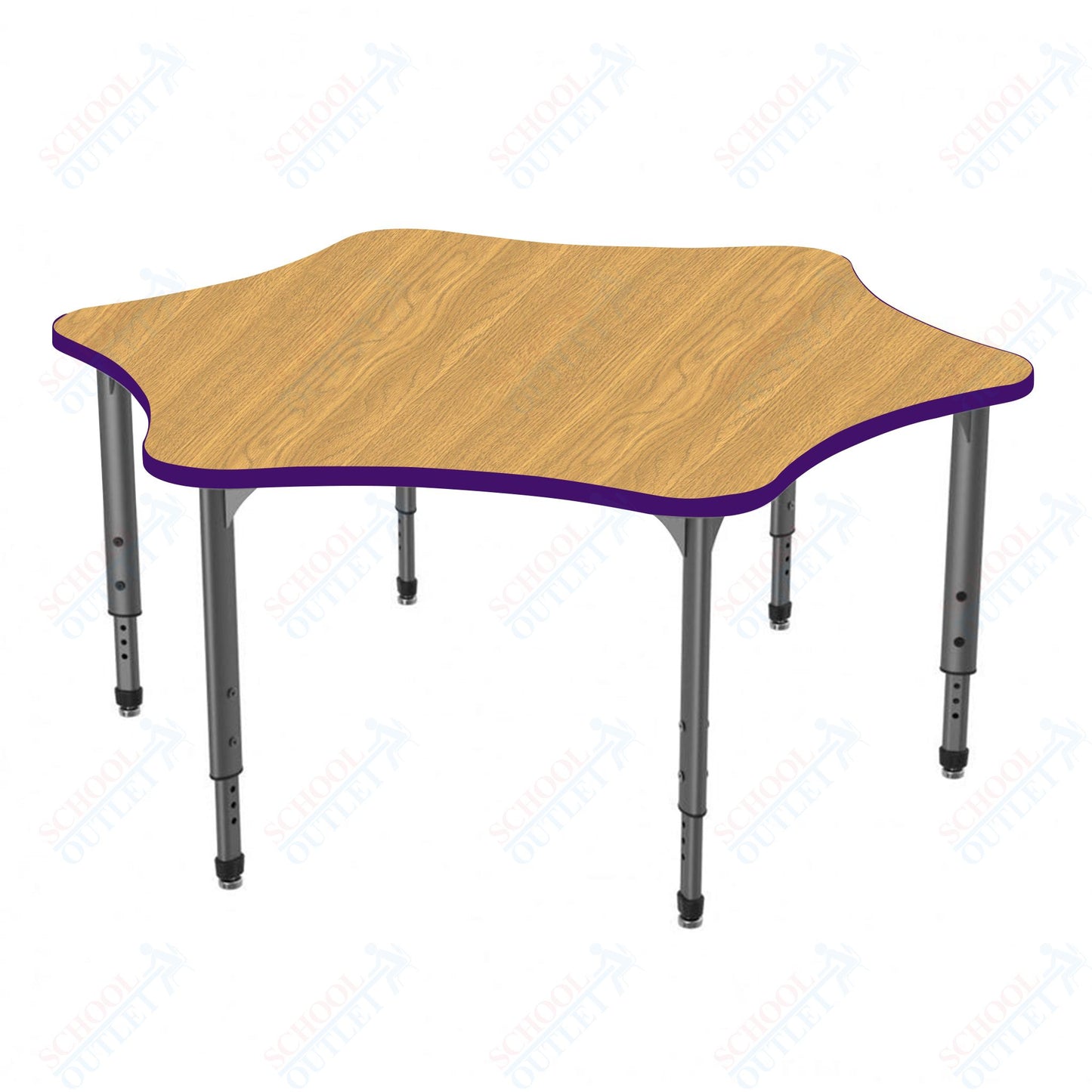 Marco Apex Series 60" 6-Star School Activity Table Adjustable Height 21"-30" (38-2282-MA)