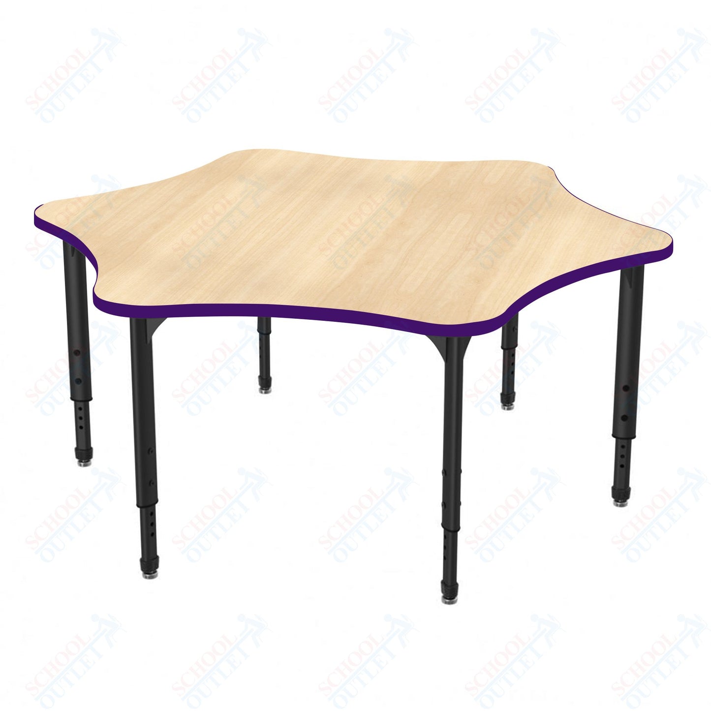 Marco Apex Series 60" 6-Star School Activity Table Adjustable Height 21"-30" (38-2282-MA)