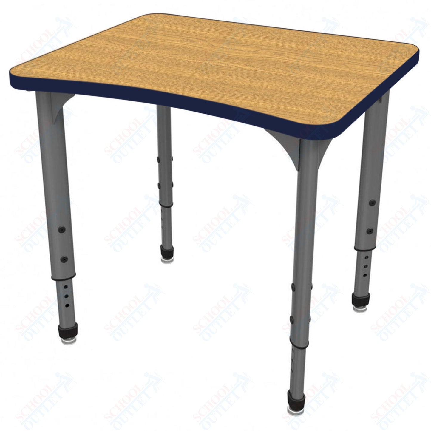 Marco Apex Series Curve Preschool Collaborative Desk 24" x 28" Adjustable Height 17"-24" (38-2291-MB)