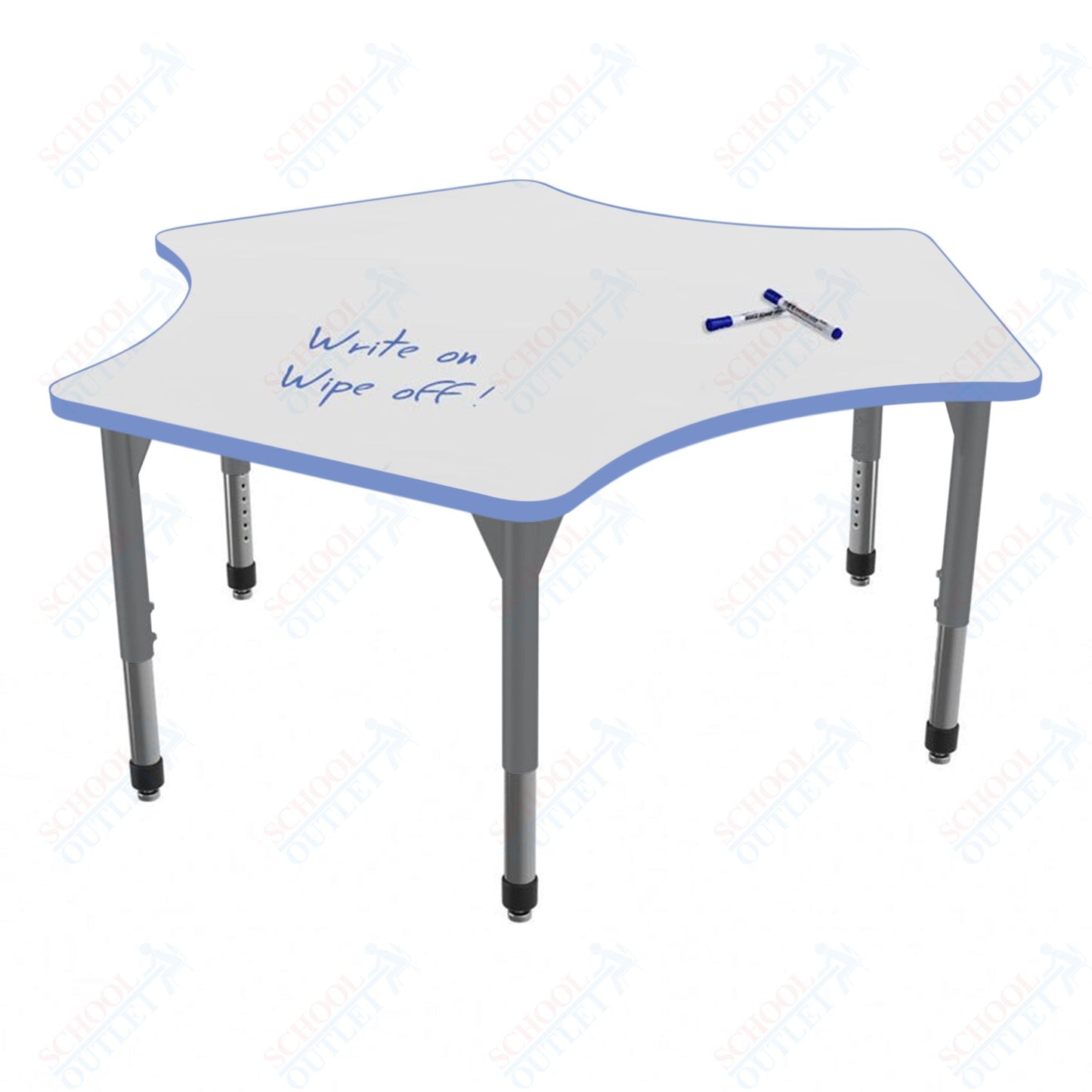 Marco Premier Series Delta Activity Table w/ Dry Erase Top 60" x 60" Adj Height 21"-31" (43-2251-DB)