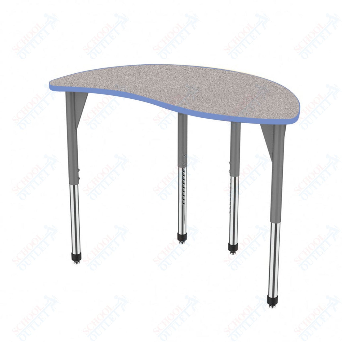 Marco Premier Series Wave Half Round Activity Table 30" x 54" Adjustable Height 21"-31" (43-2252-MB)