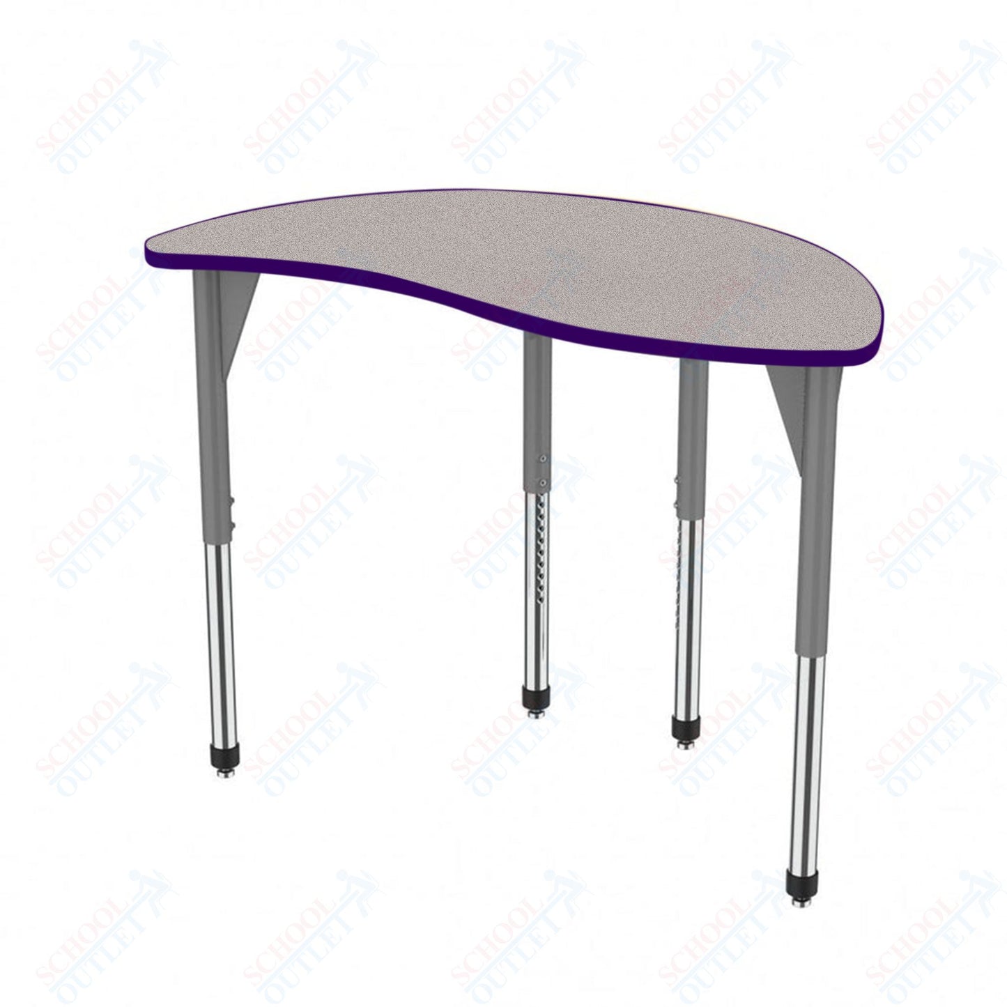 Marco Premier Series Wave Half Round Activity Table 30" x 54" Adjustable Height 21"-31" (43-2252-MB)