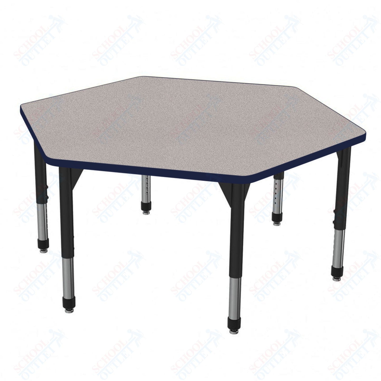 Marco Premier Series Hexagon Activity Table 54.5" x 48" Adjustable Height 21"-31" (43-2254-MB)