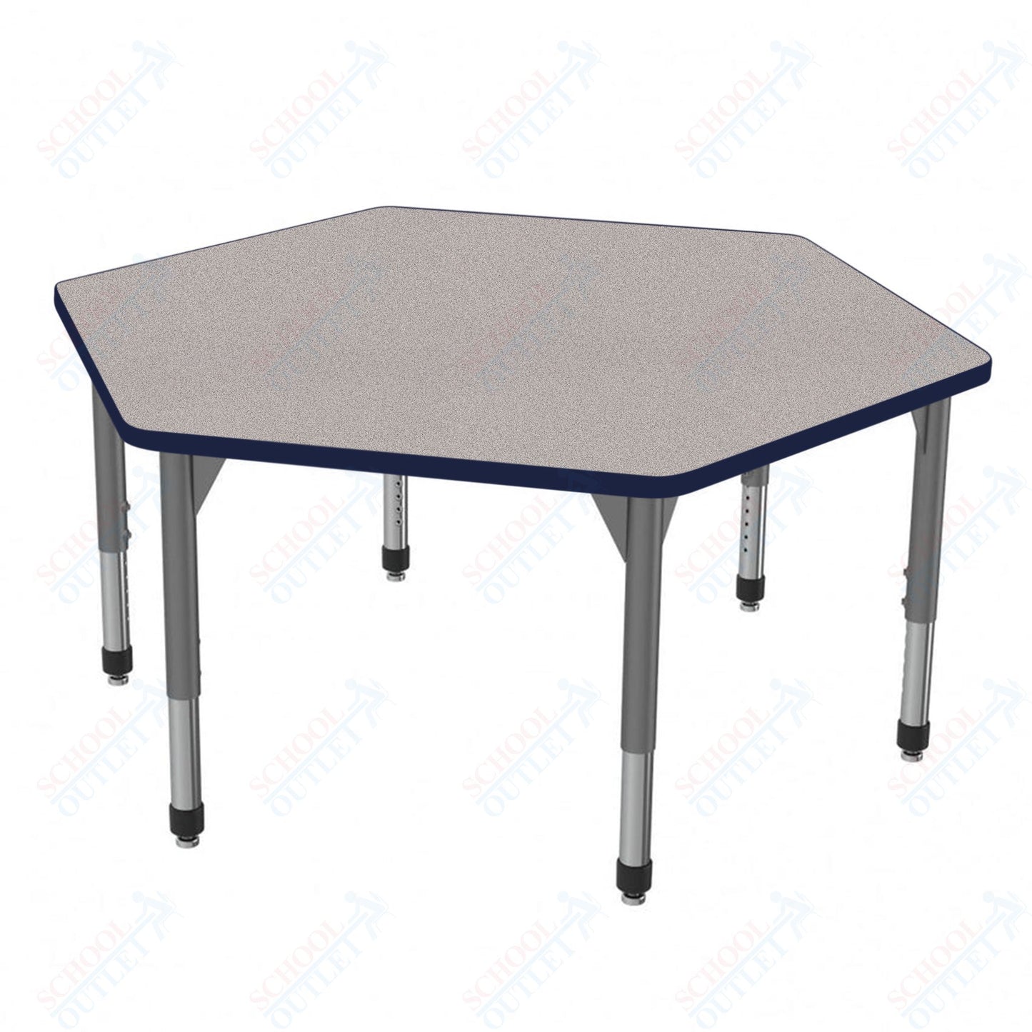 Marco Premier Series Hexagon Activity Table 54.5" x 48" Adjustable Height 21"-31" (43-2254-MB)