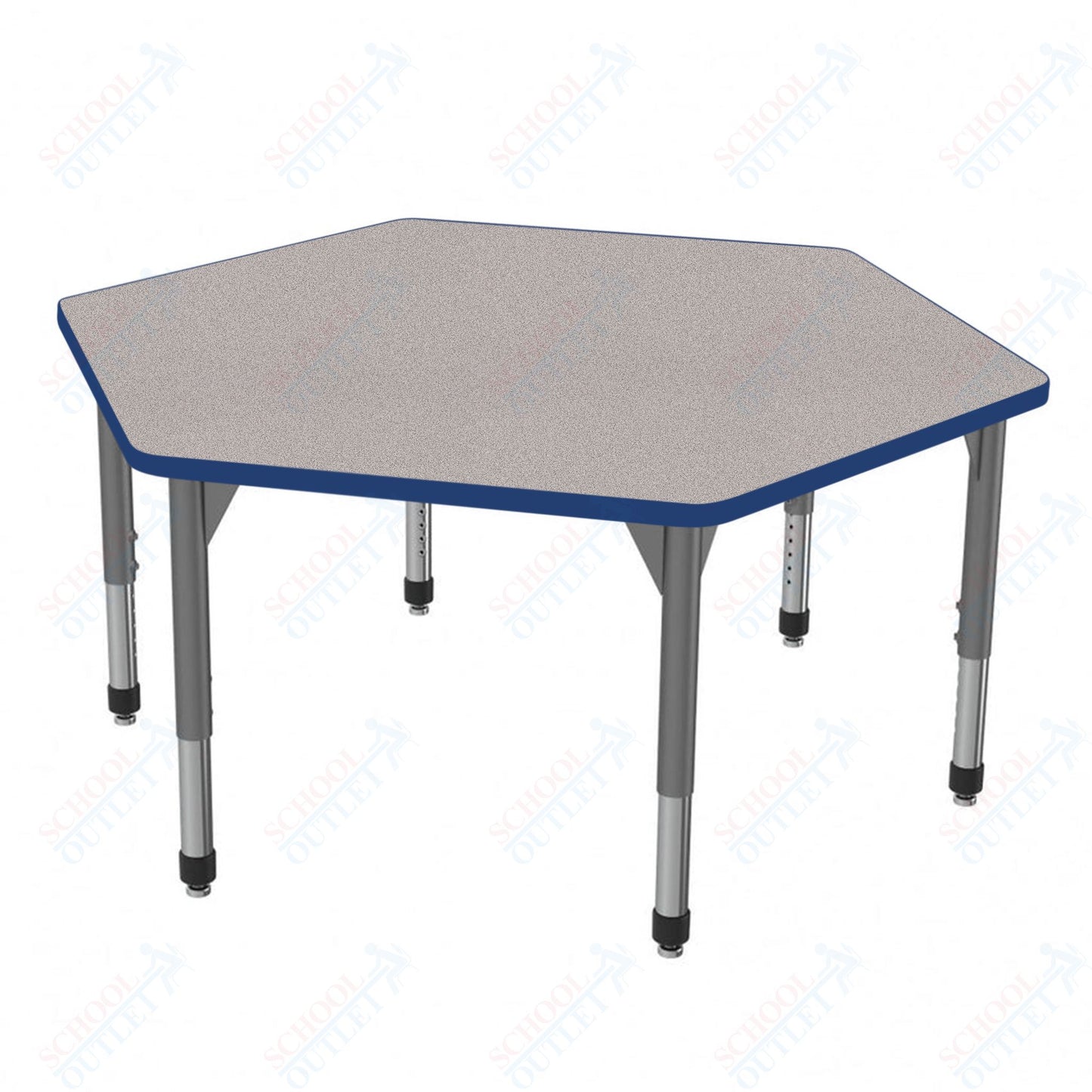 Marco Premier Series Hexagon Activity Table 54.5" x 48" Adjustable Height 21"-31" (43-2254-MB)