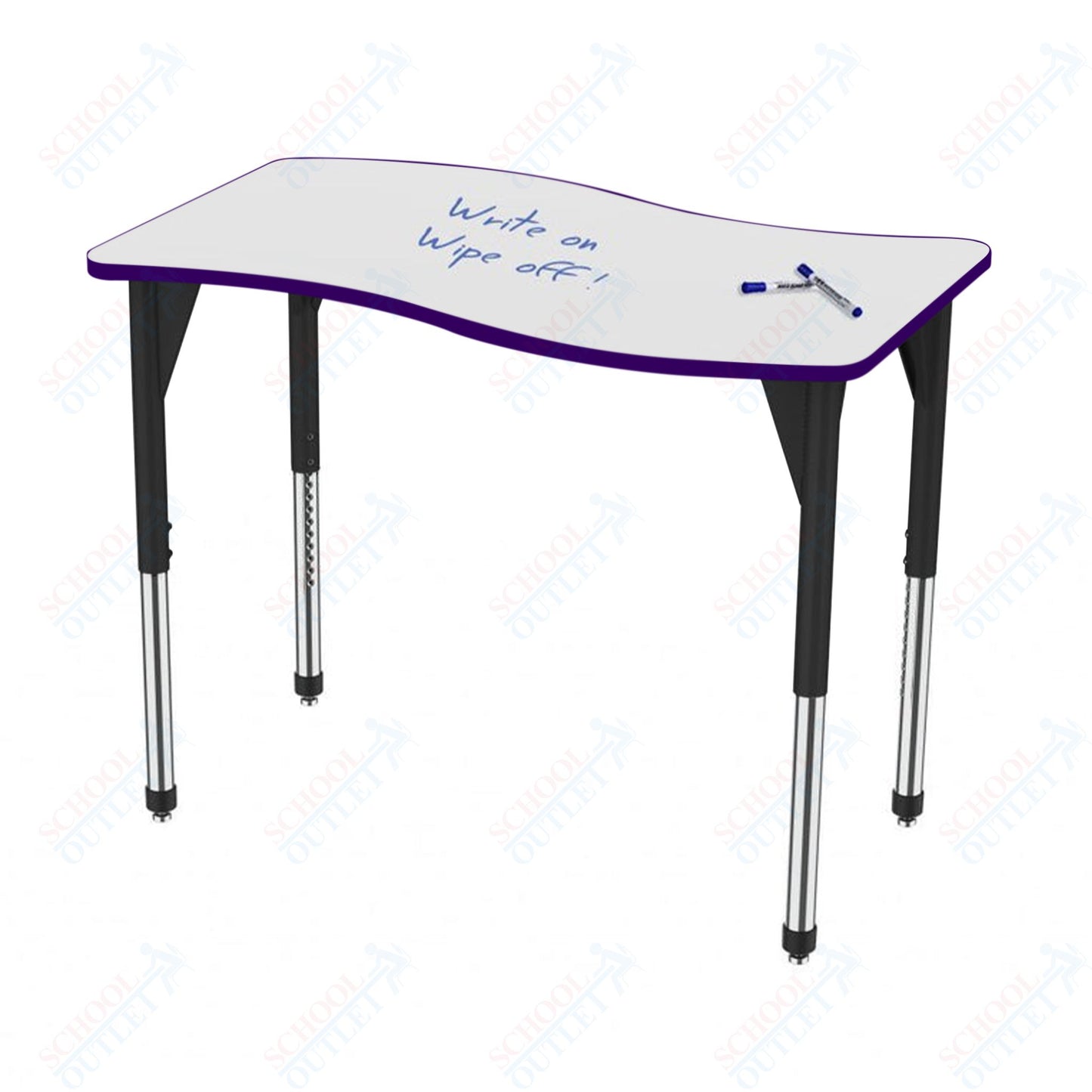 Marco Premier Series Wave Activity Table w/ Dry Erase Top 30" x 54" Adj Height 21"-31" (43-2258-DB)