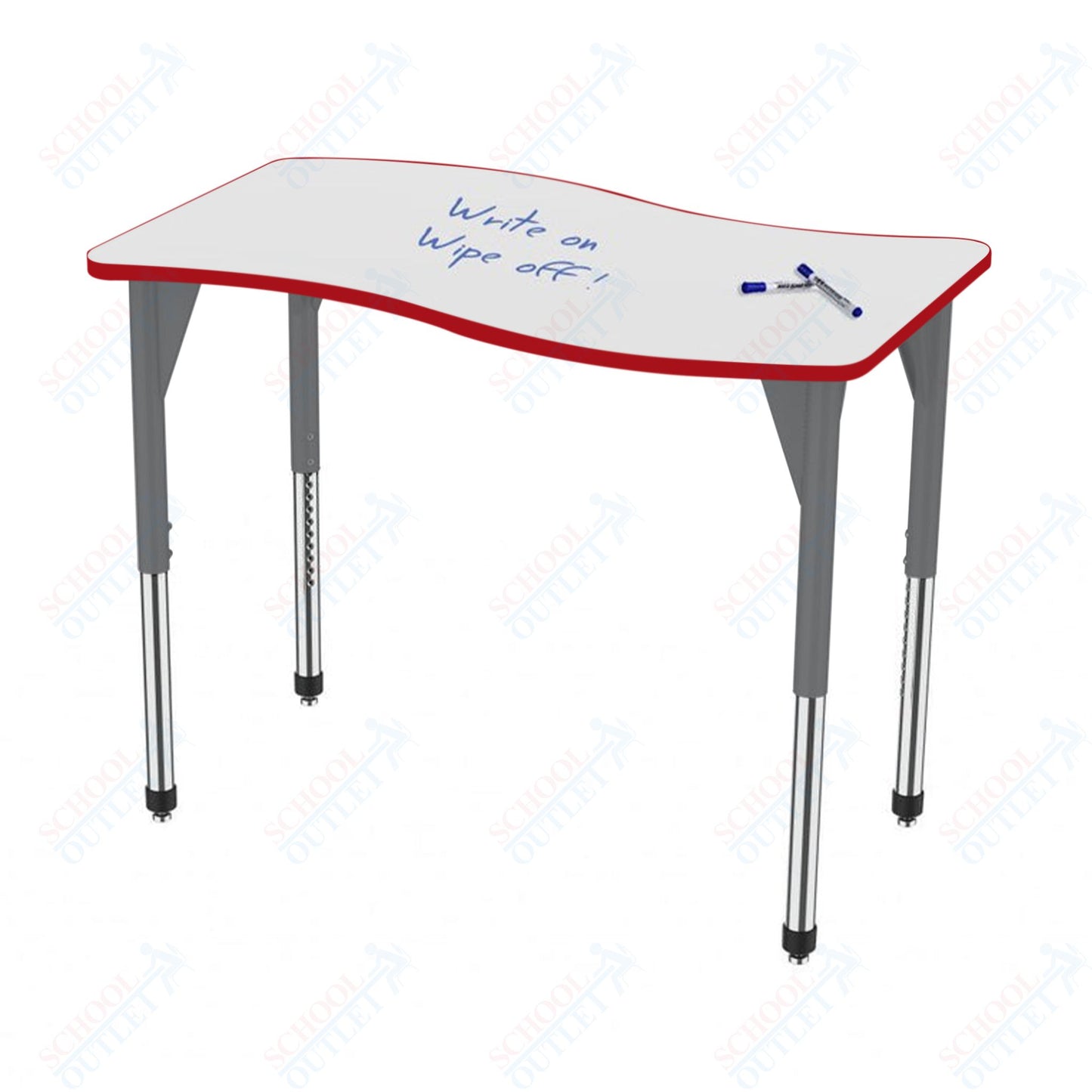 Marco Premier Series Wave Activity Table w/ Dry Erase Top 30" x 60" Adj Height 21"-31" (43-2259-DB)