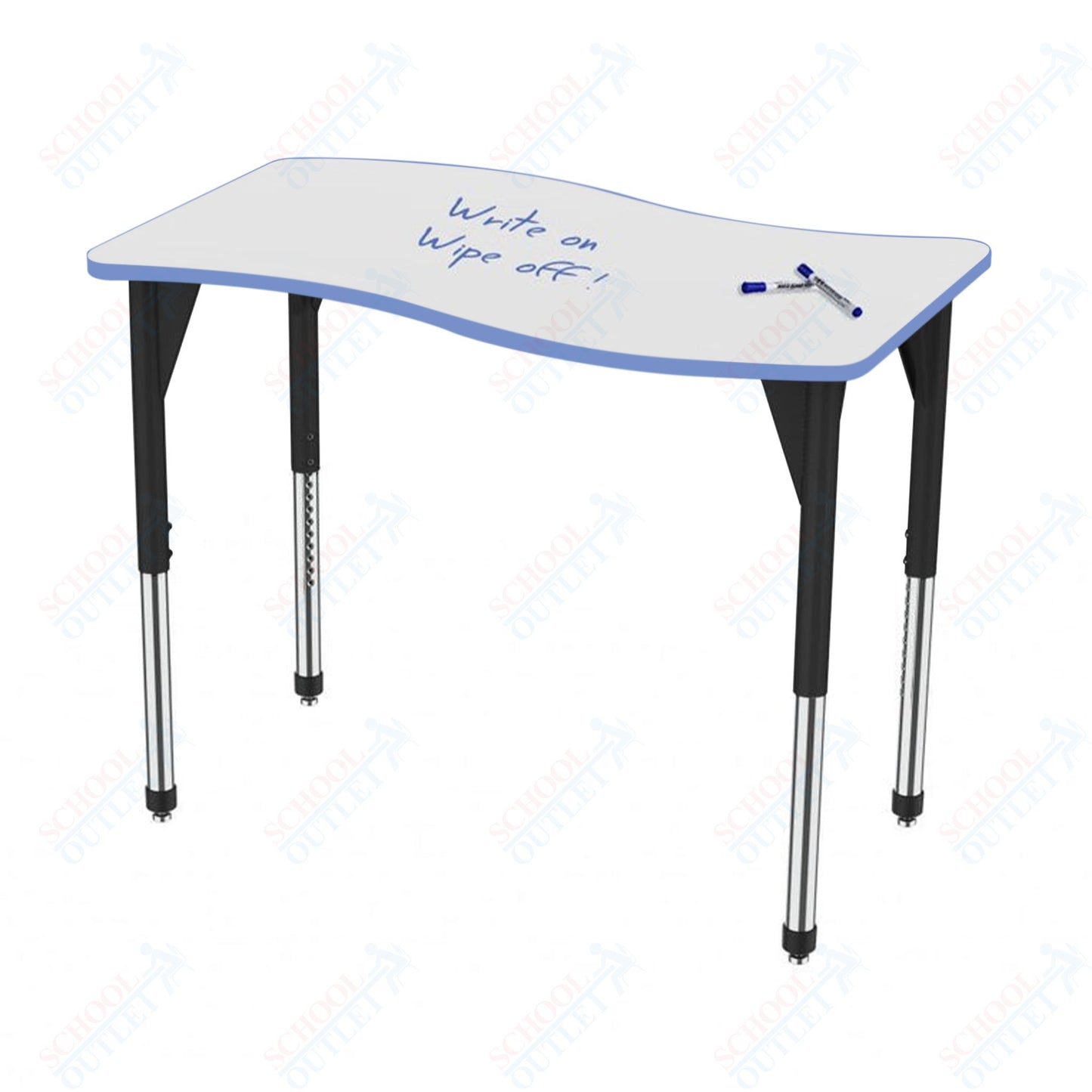 Marco Premier Series Wave Activity Table w/ Dry Erase Top 30" x 60" Adj Height 21"-31" (43-2259-DB)