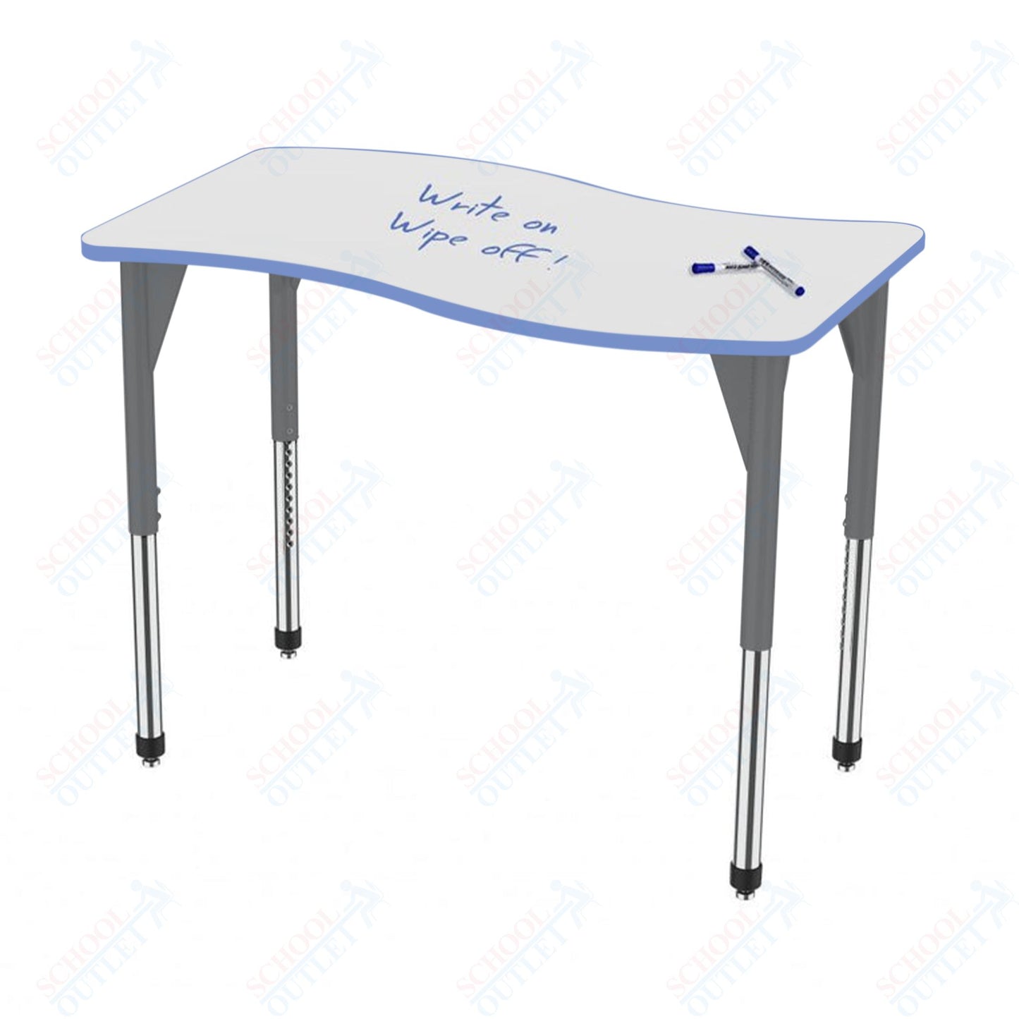 Marco Premier Series Wave Activity Table w/ Dry Erase Top 30" x 60" Adj Height 21"-31" (43-2259-DB)