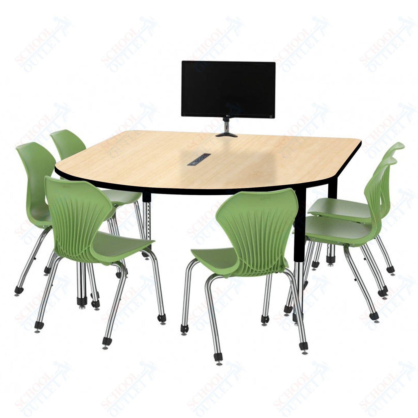 Marco Premier Series Multimedia Table 60" x 72" Adjustable Height 21"-31" w/ Power Module (43-2261-MBP)