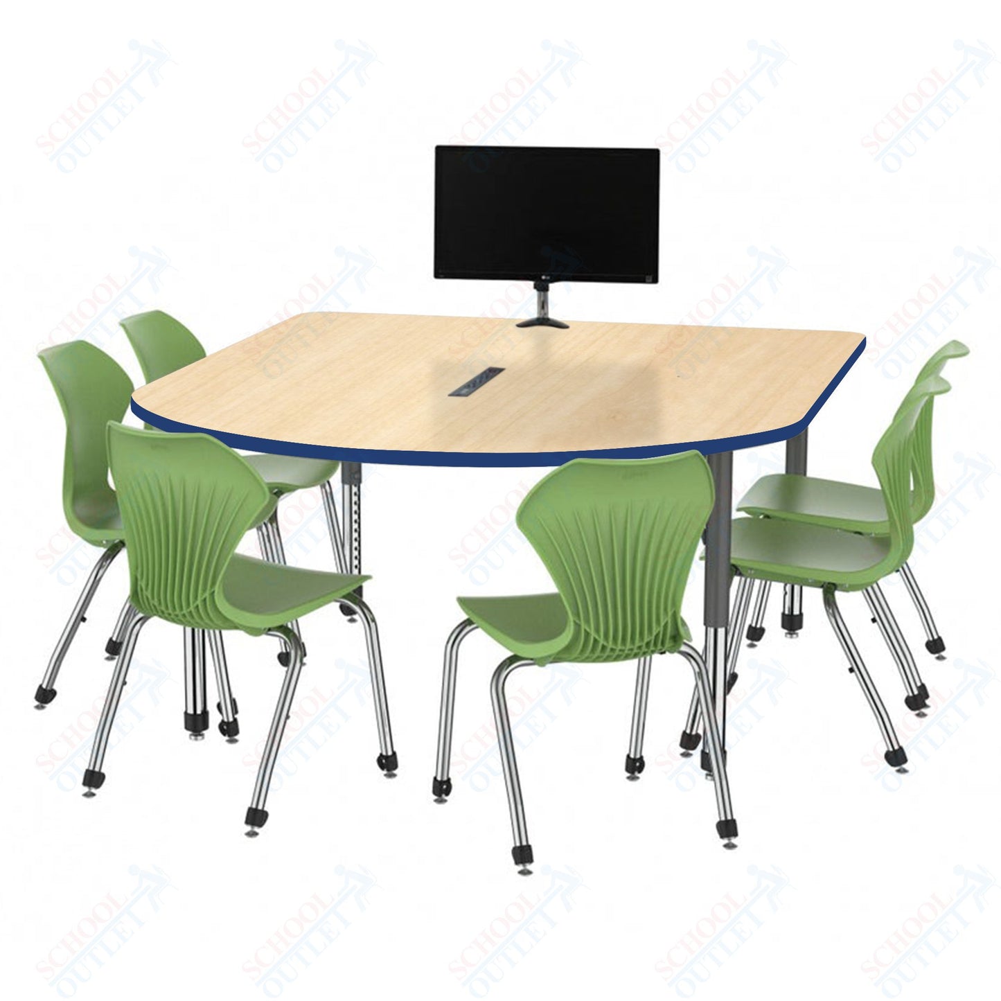 Marco Premier Series Multimedia Table 60" x 72" Adjustable Height 21"-31" w/ Power Module (43-2261-MBP)