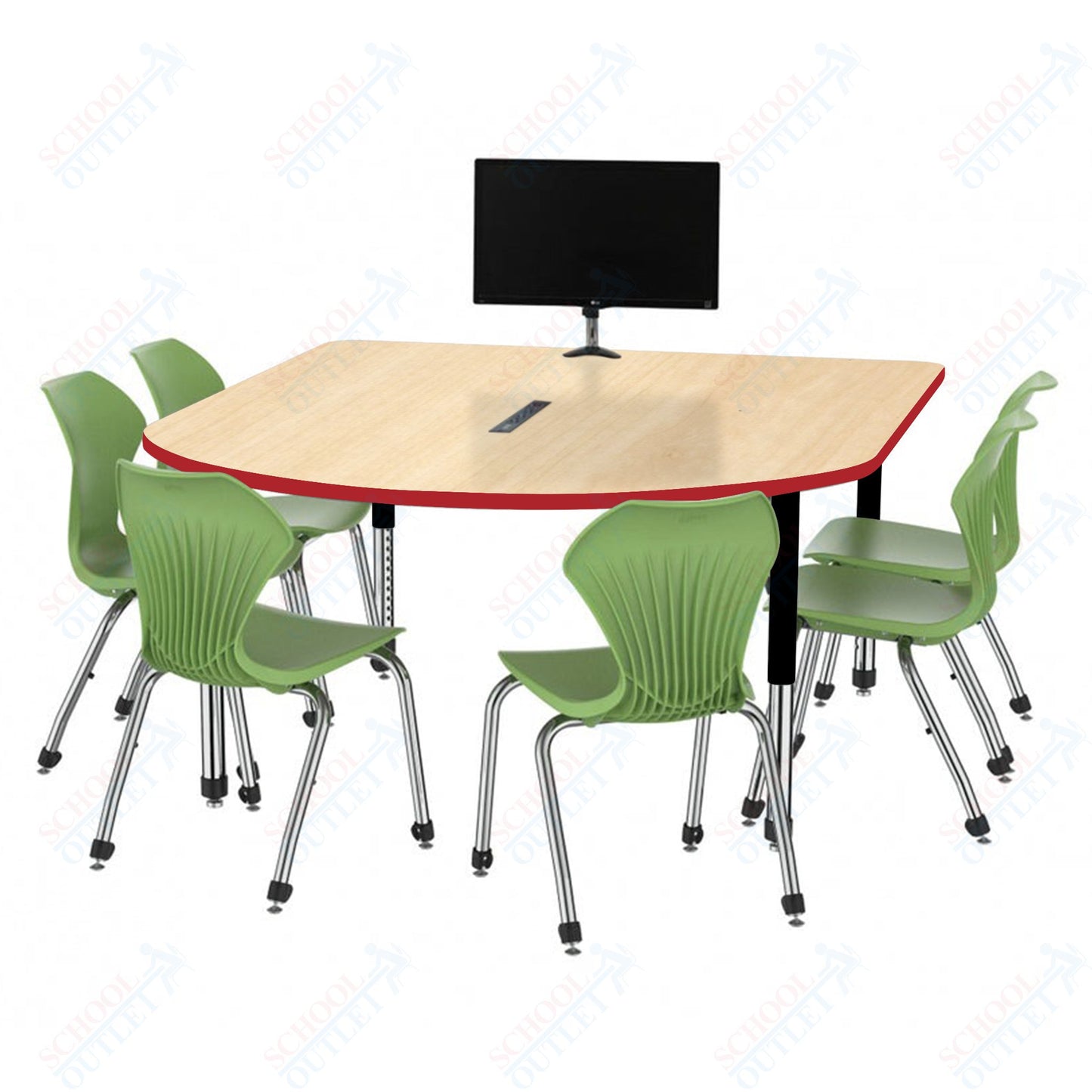 Marco Premier Series Multimedia Table 60" x 72" Adjustable Height 21"-31" w/ Power Module (43-2261-MBP)